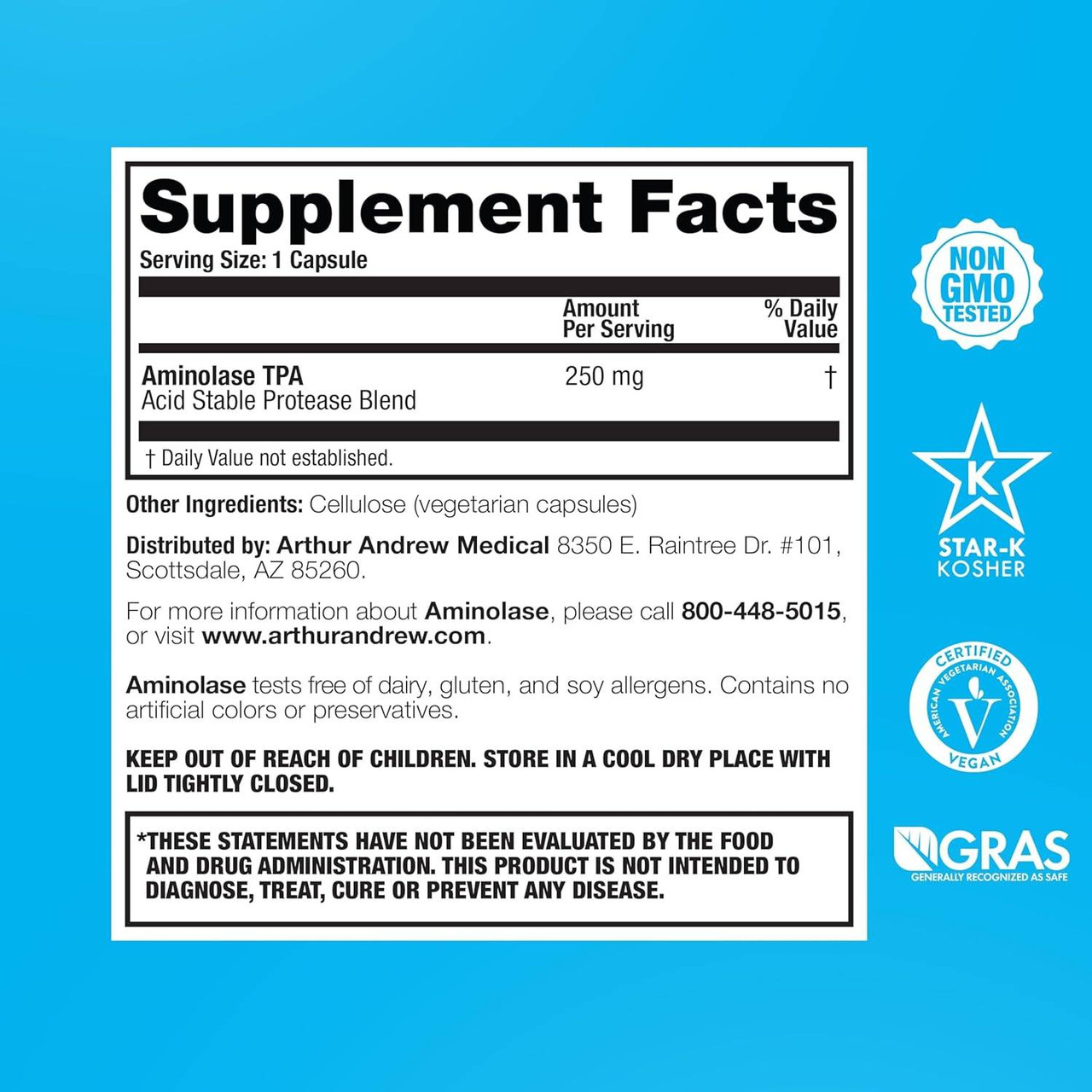 Arthur Andrew Medical Aminolase - 90 Capsules