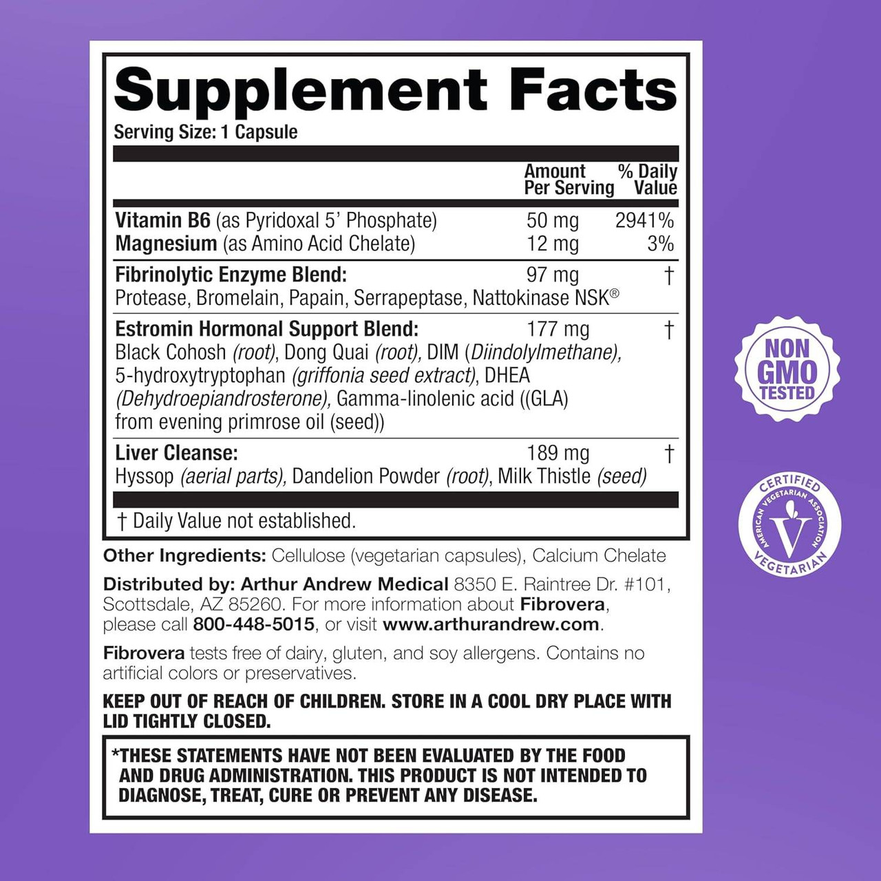 Arthur Andrew Medical FibroVera - 90 Capsules