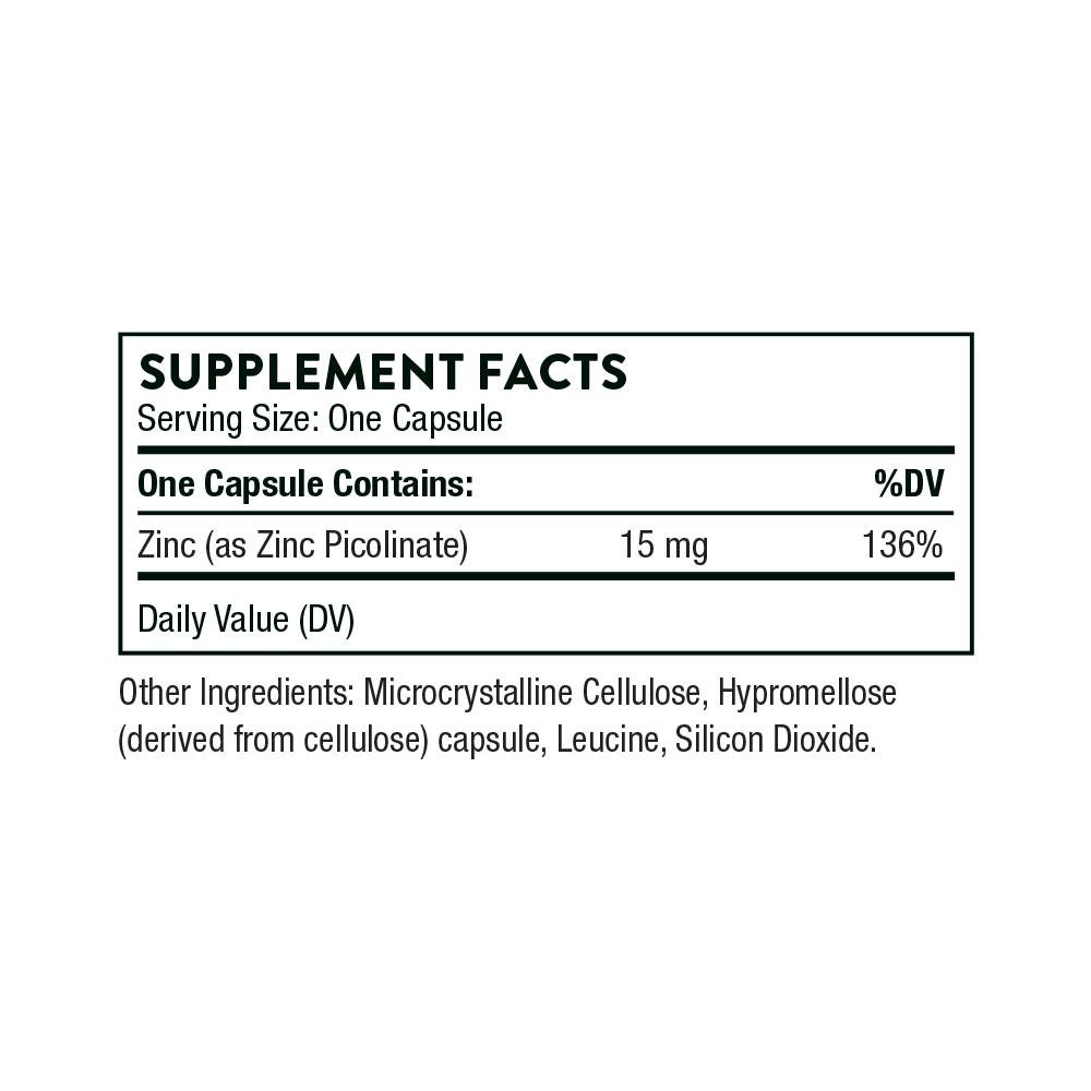 Thorne Zinc Picolinate 15 mg - 60 Capsules
