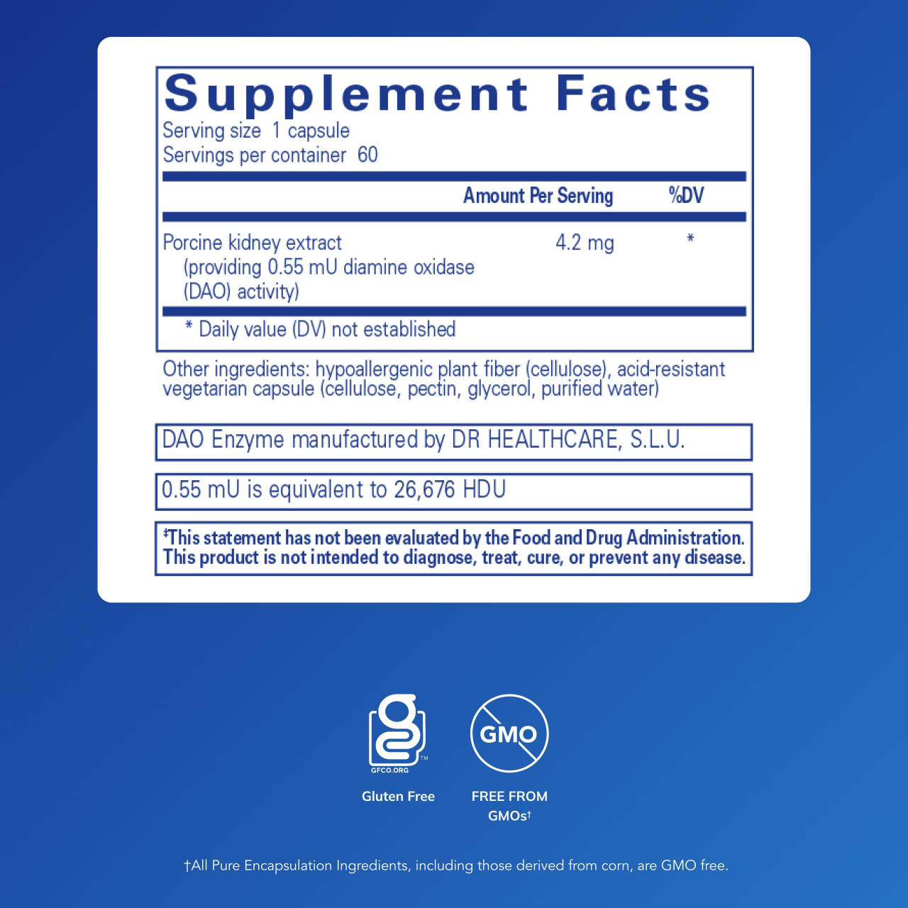 Pure Encapsulations DAO Enzyme - 60 Capsules PURE25834 49