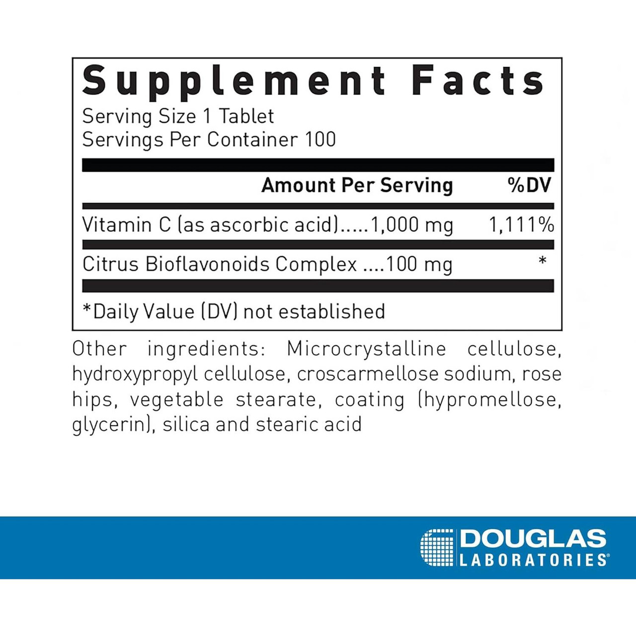 Douglas Labs Natural C - 100 Tablets DLBS19092 23