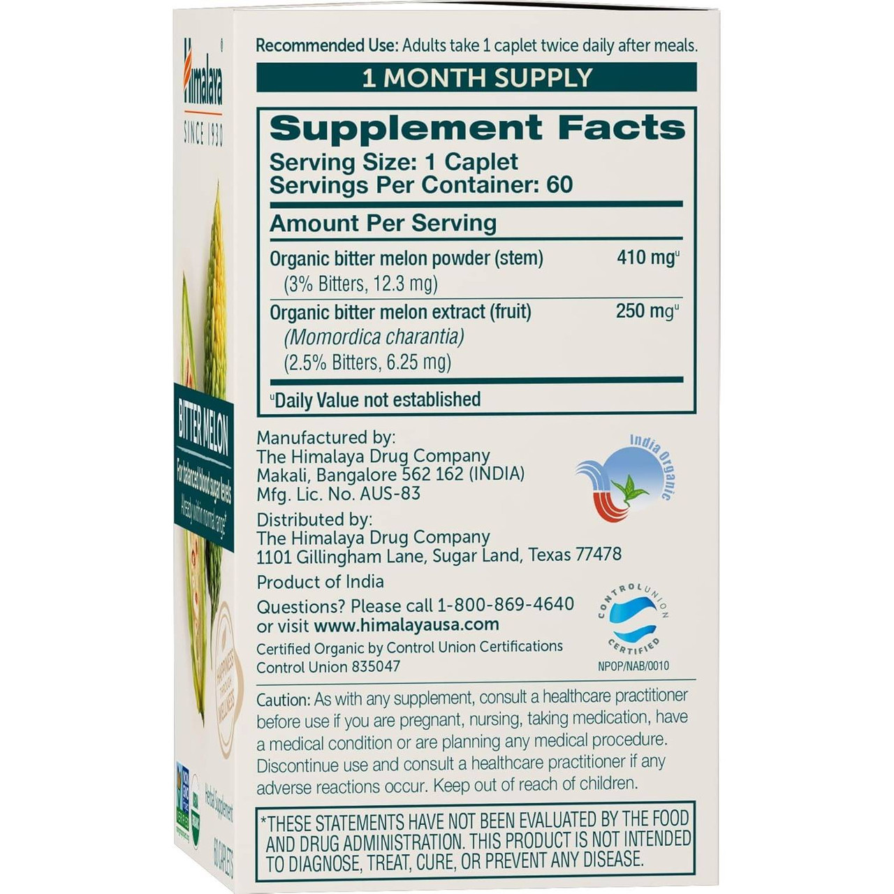 Himalaya Wellness Organic Bitter Melon - 60 Caplets