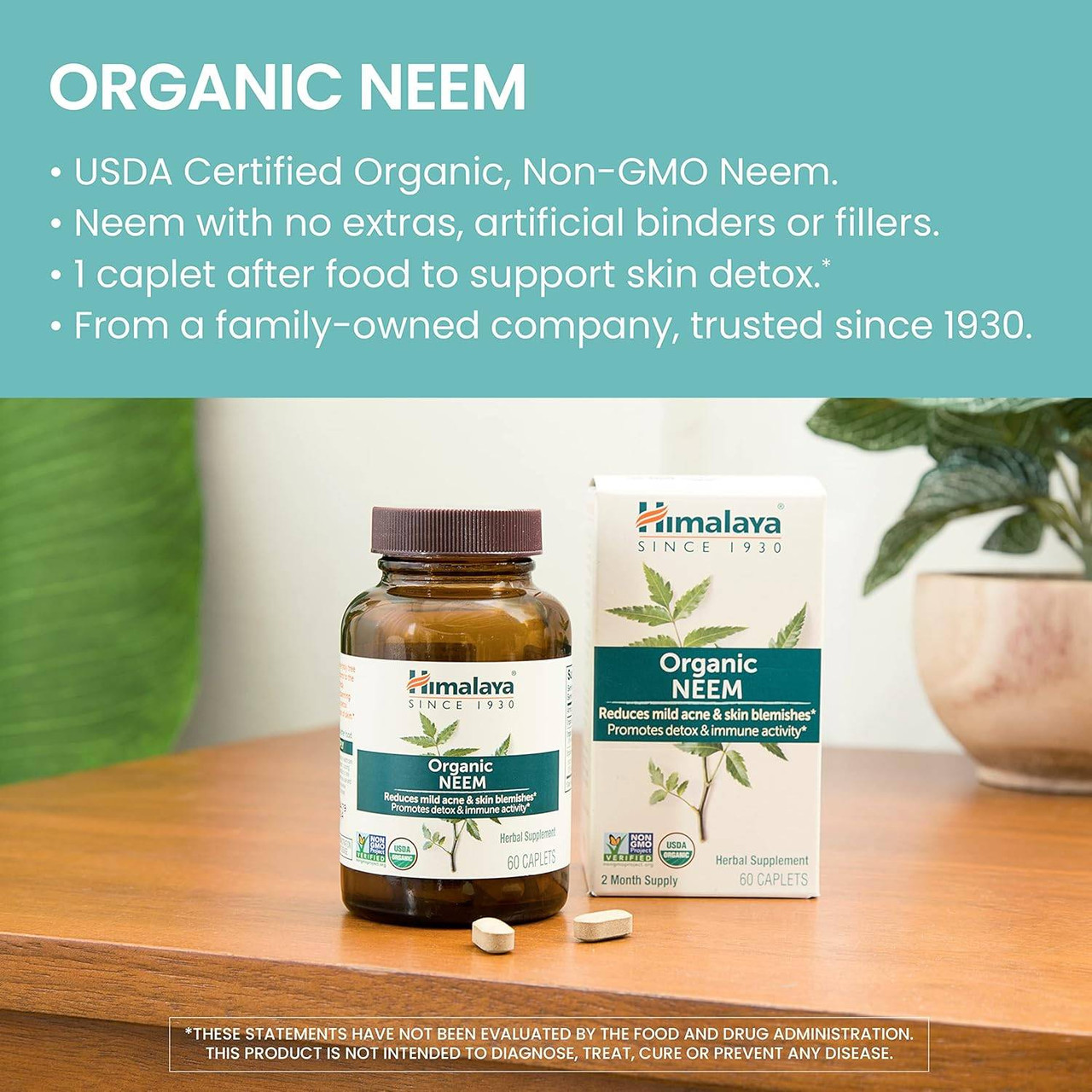 Himalaya Wellness Organic Neem - 60 Caplets
