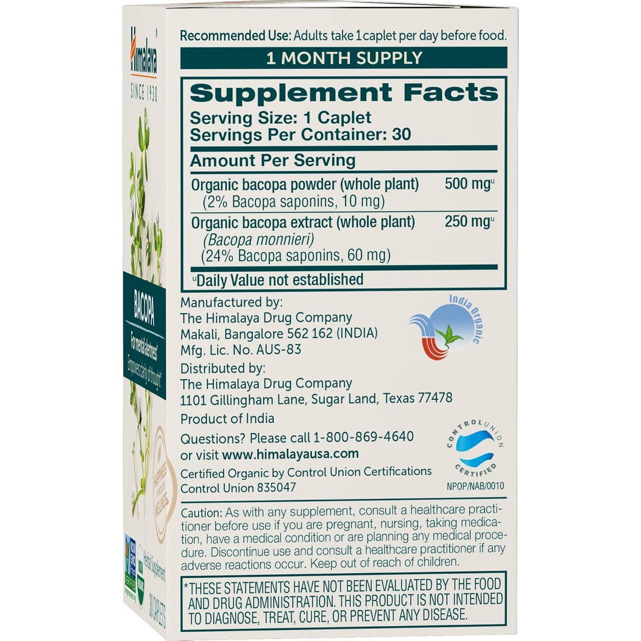Himalaya Wellness Organic Bacopa