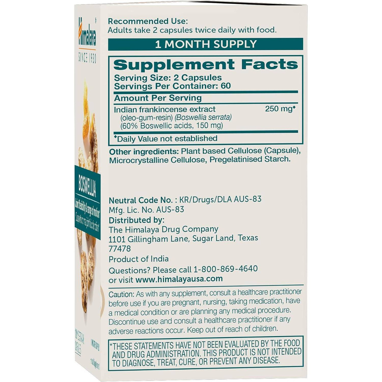 Himalaya Wellness Boswellia - 60 Capsules