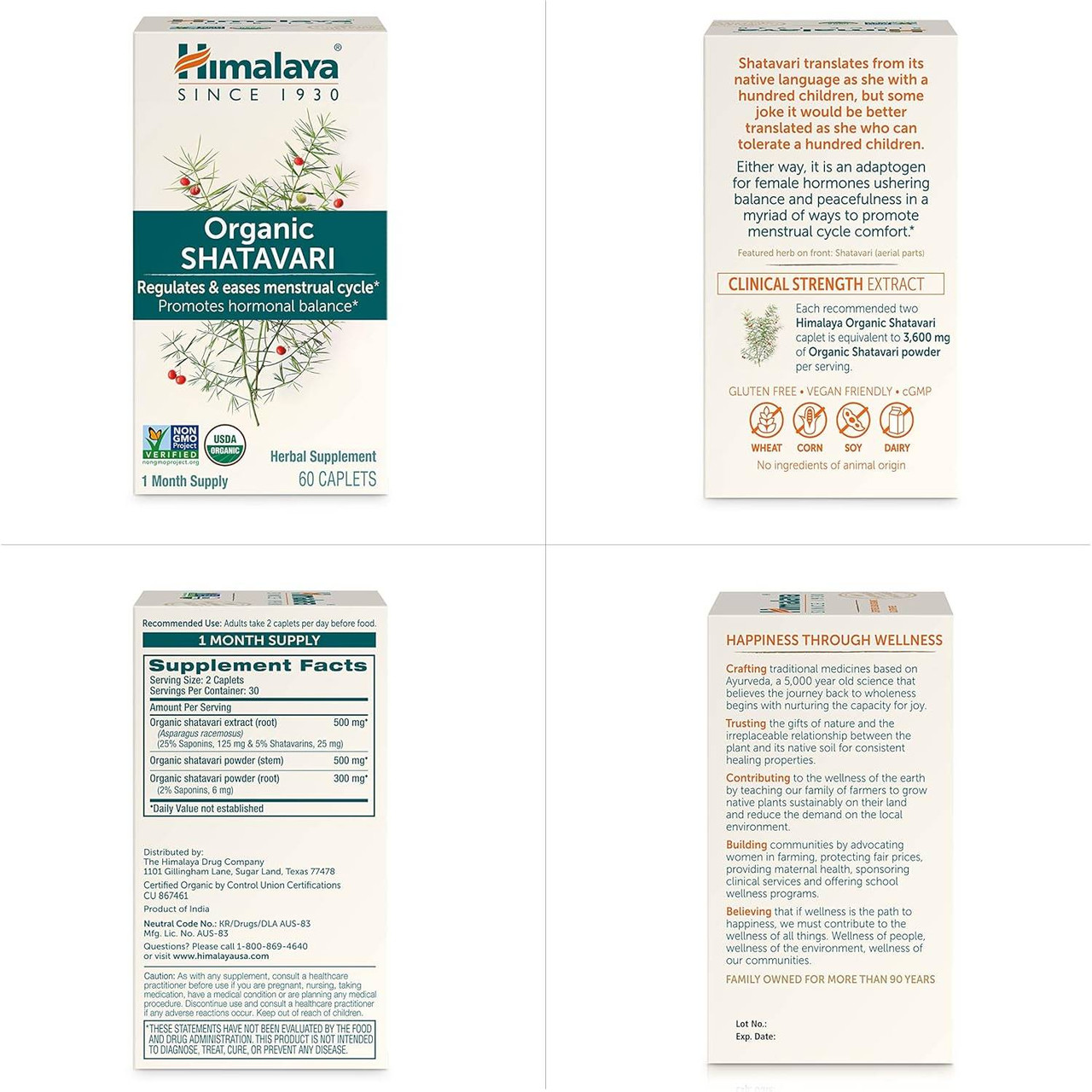 Himalaya Wellness Organic Shatavari - 60 Caplets