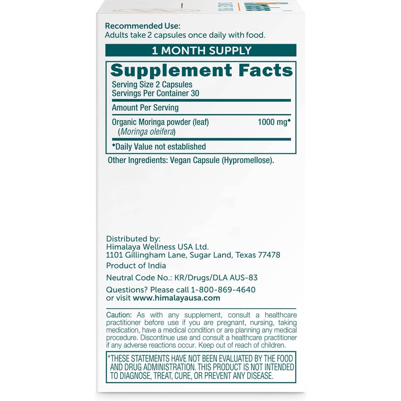 Himalaya Wellness Moringa - 60 Capsules