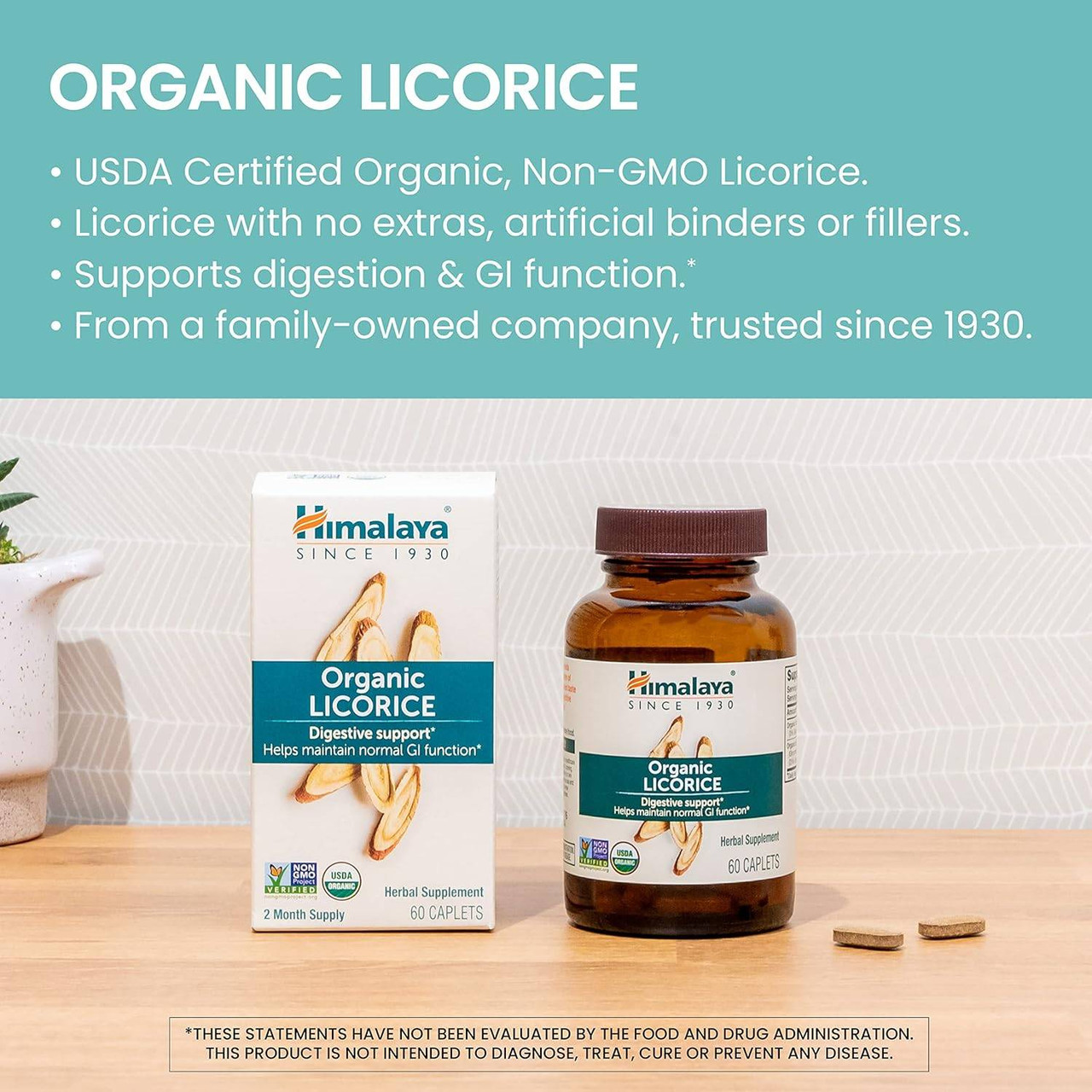 Himalaya Wellness Organic Licorice - 60 Caplets