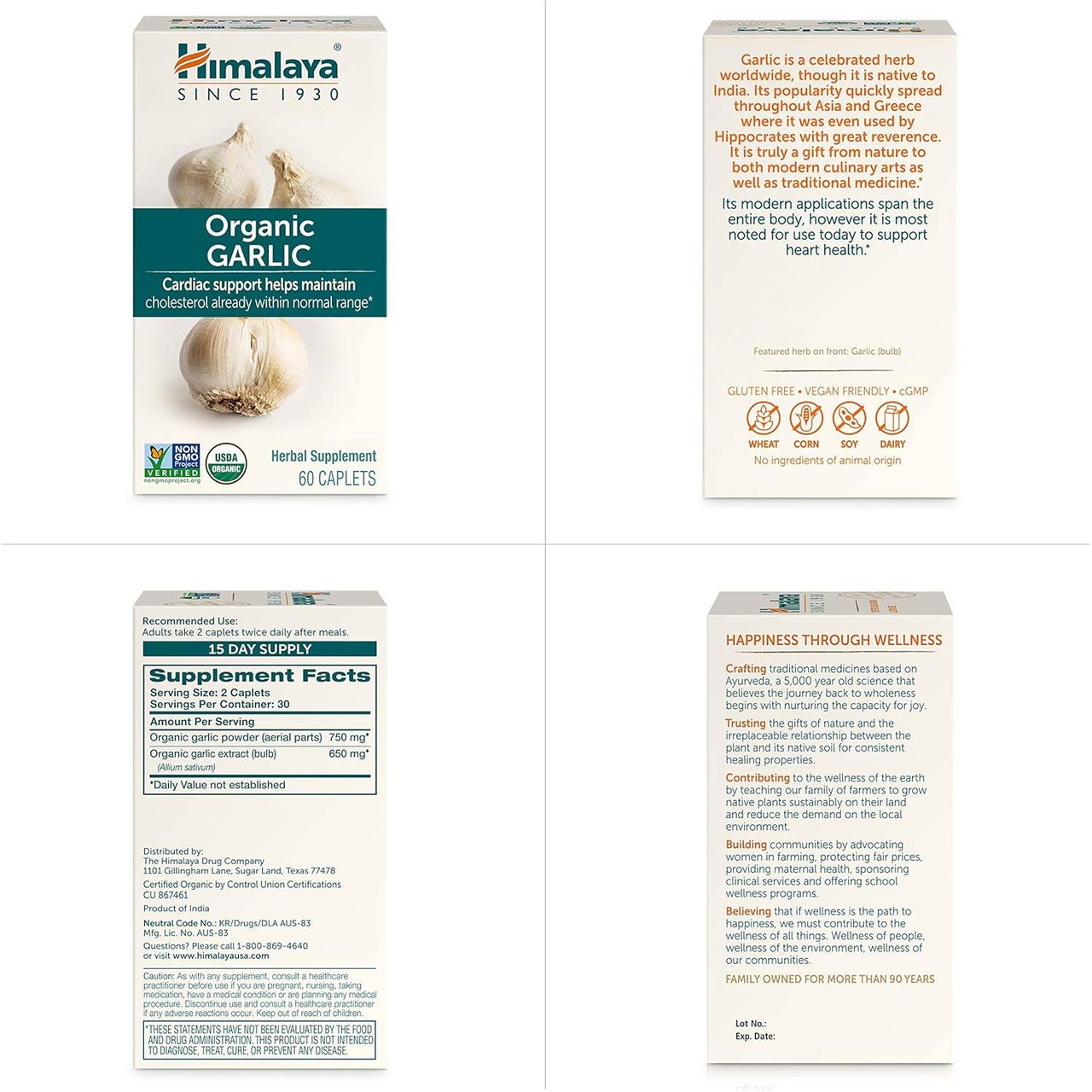 Himalaya Wellness Organic Garlic - 60 Caplets