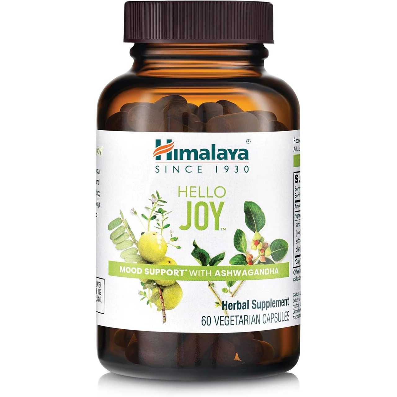 Himalaya Hello Joy 60 vegetarian capsules brown bottle