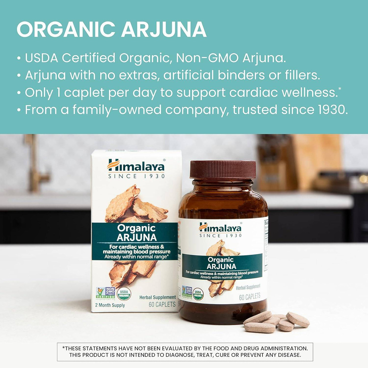 Himalaya Wellness Organic Arjuna - 60 Caplets