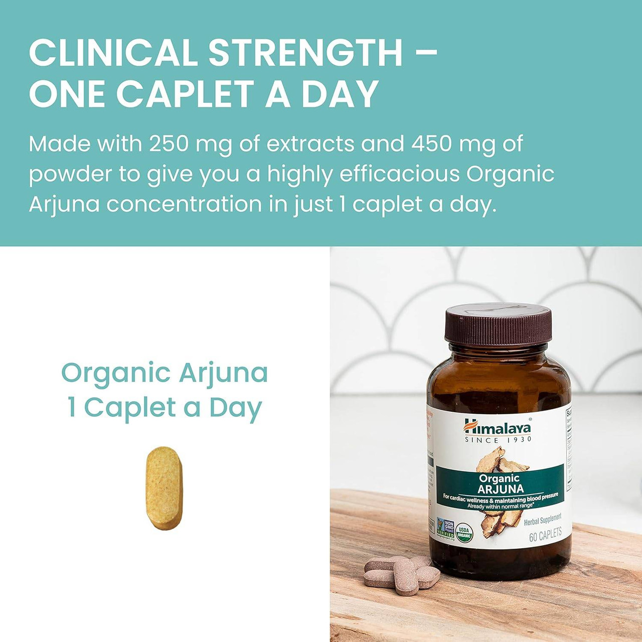 Himalaya Wellness Organic Arjuna - 60 Caplets