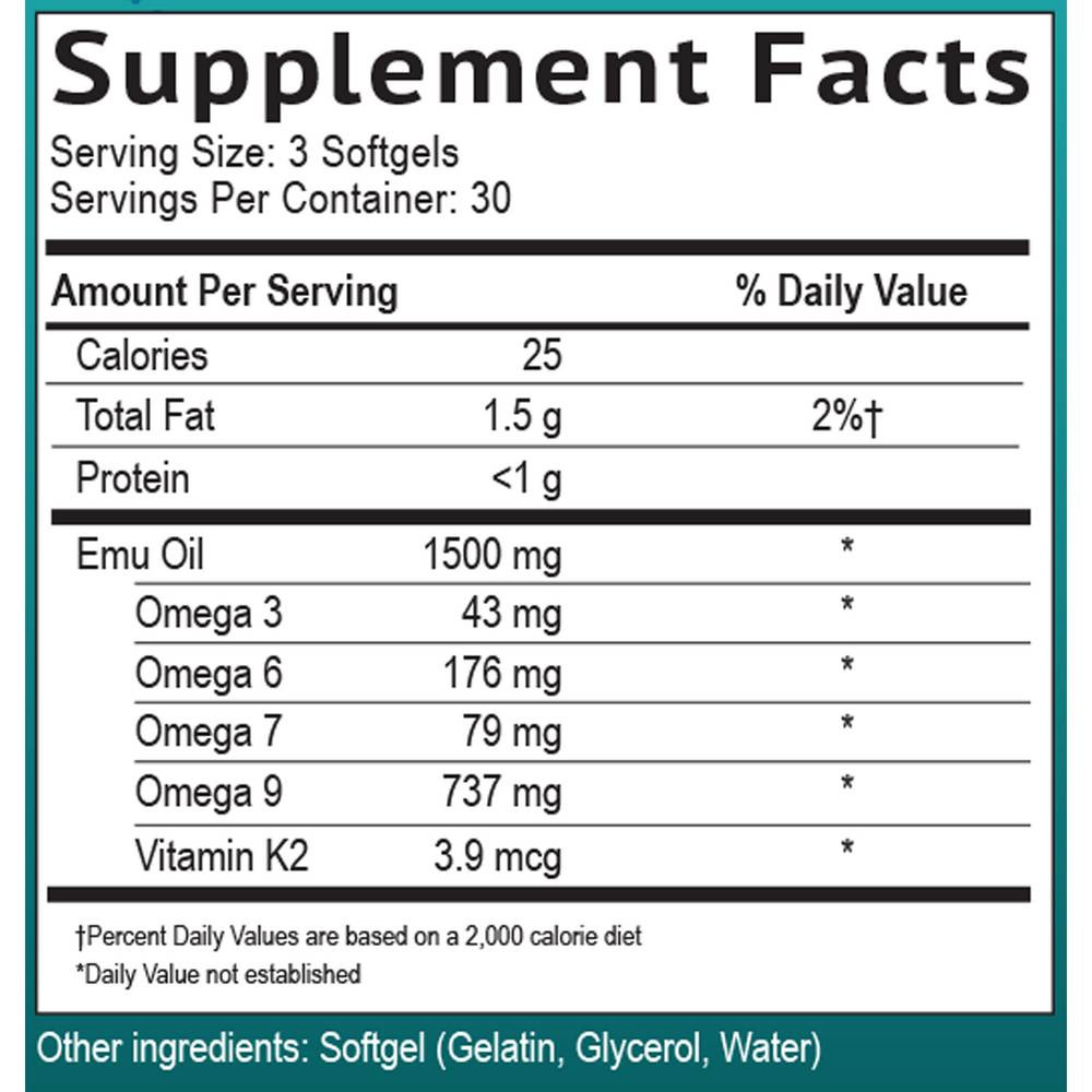 Smidge Australian Emu Oil - 90 Softgels