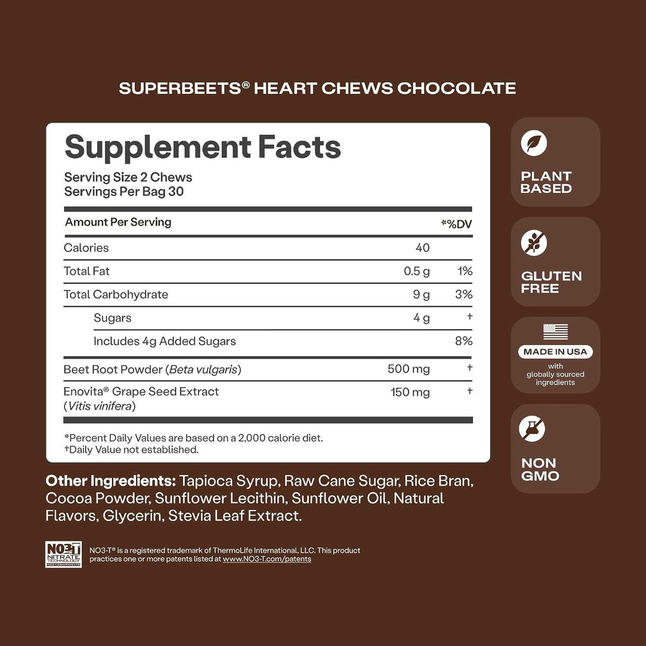 HumanN SuperBeets® Heart Chews Chocolate Flavor HMNN21619 39.95