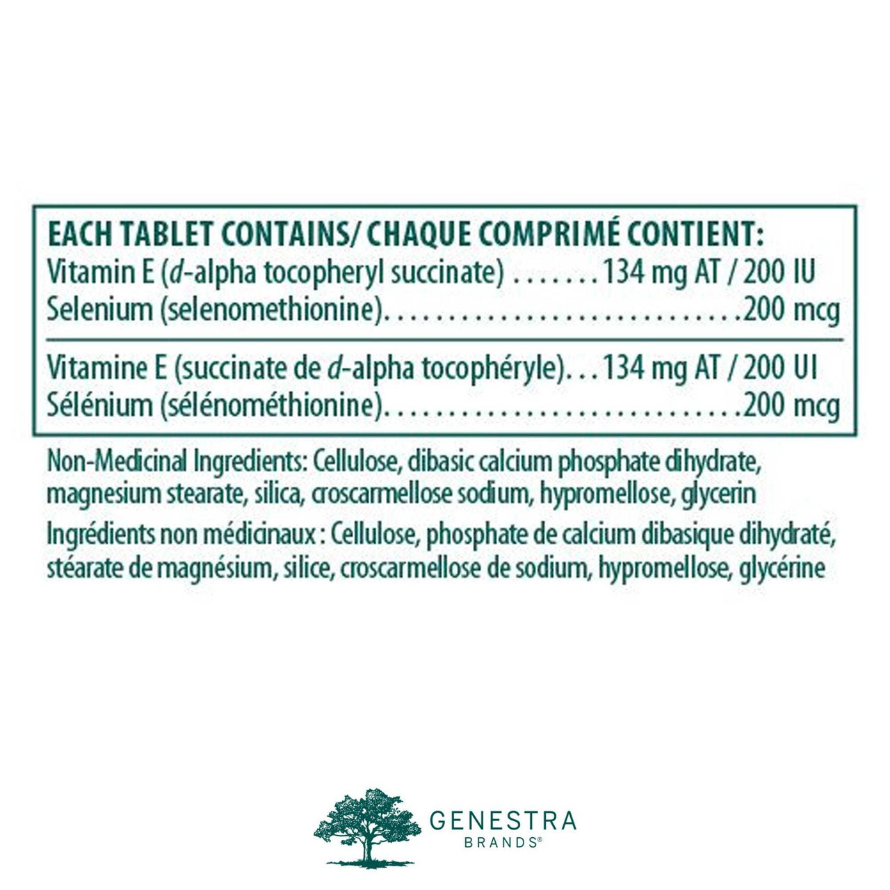 Genestra Brands Selenium + E - 60 Tablets GSBR25302 27.5