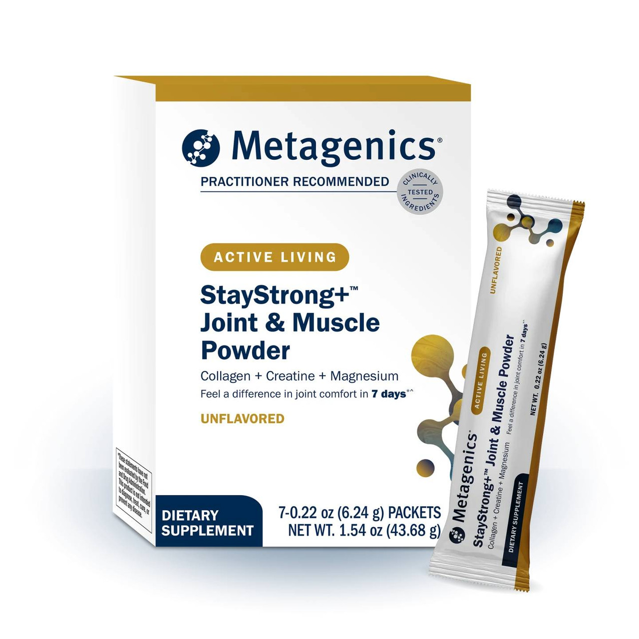 Metagenics Stay Strong+ Joint & Muscle Powder- Collagen, Creatine & Magnesium Powder - 7 Packets