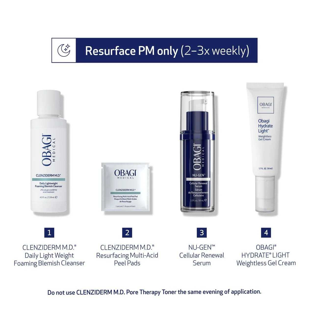 Obagi CLENZIDERM M.D. Resurfacing Multi-Acid Peel Pads OB-CMDR 100