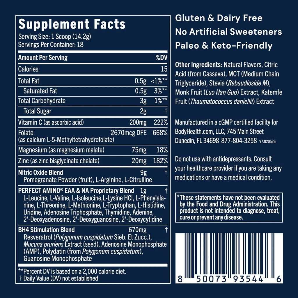 BodyHealth Perfect Amino Pre-Workout - 255 Grams BDHL-PAPW 74.95