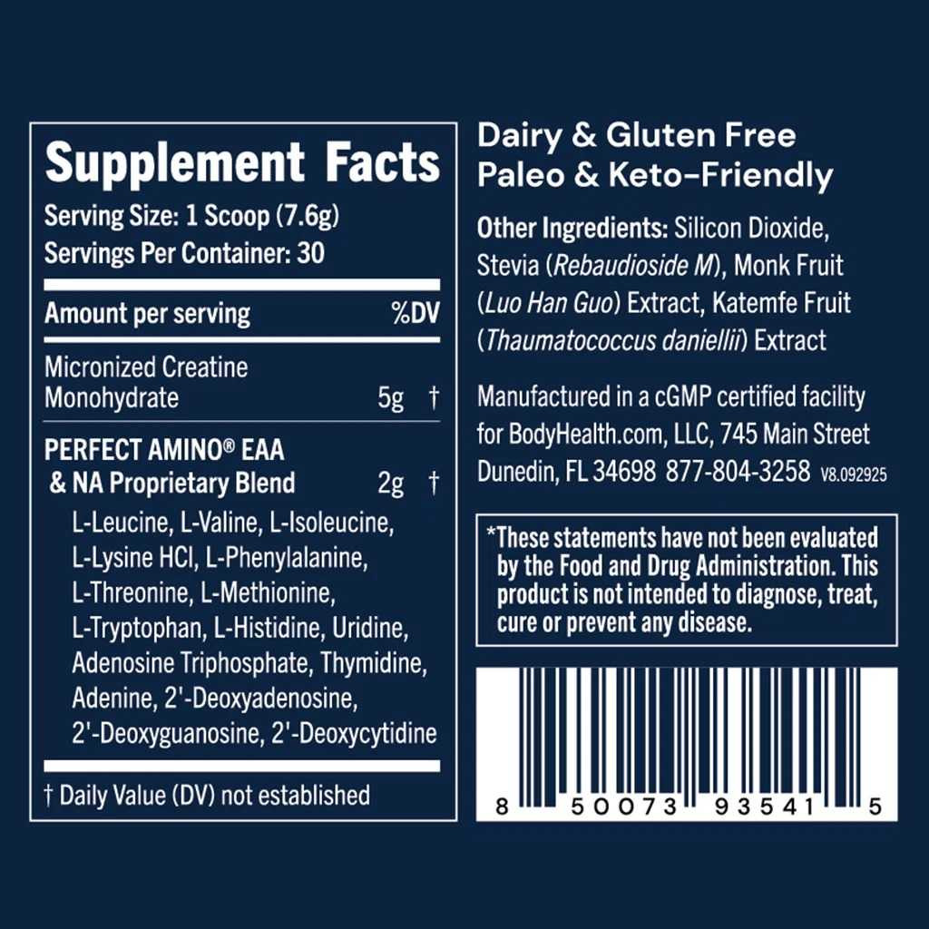 BodyHealth Perfect Amino Creatine NSF Certified for Sport - 228 Grams BDHL35415 43.95