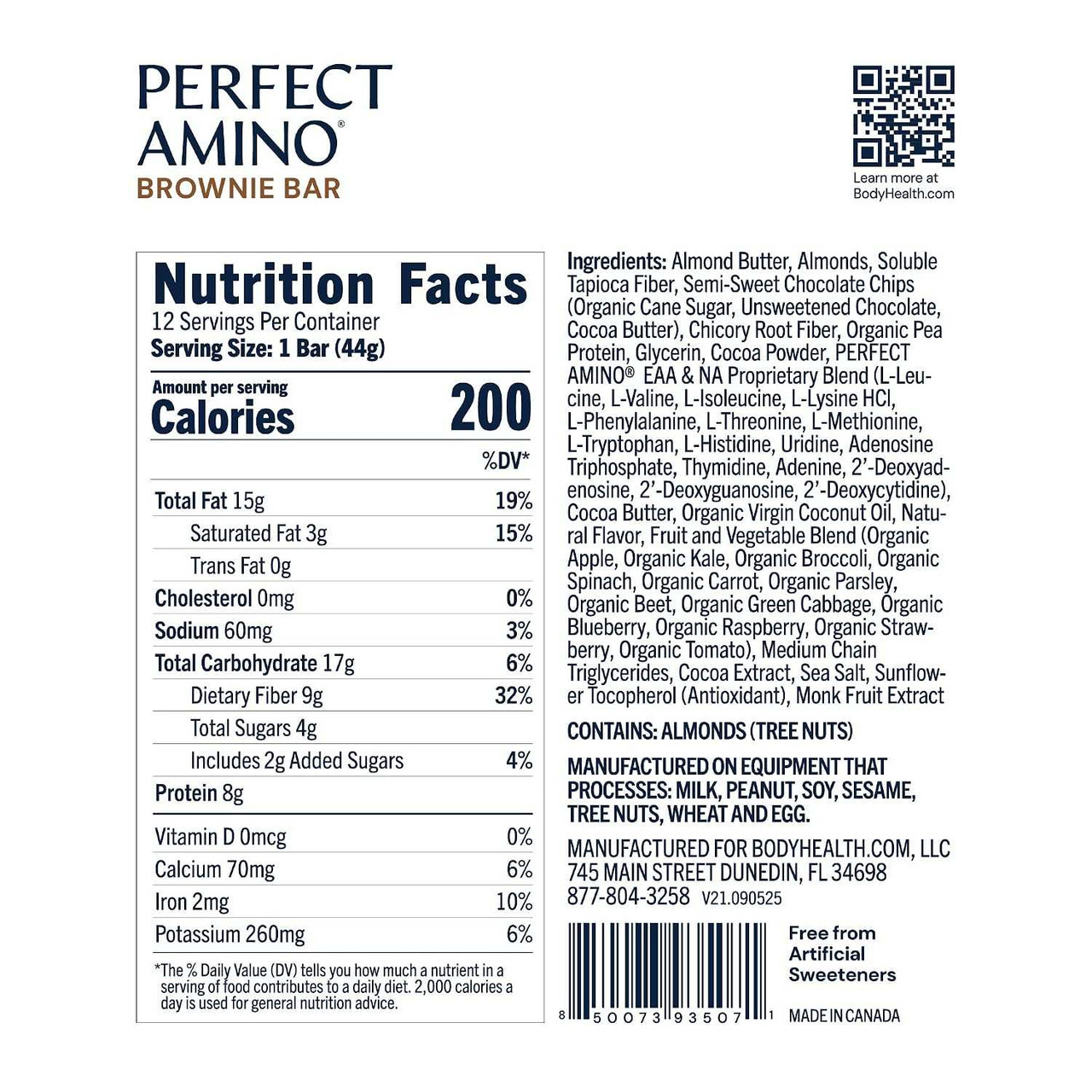 BodyHealth Perfect Amino Bar - 12 Bars BDHL-PAB 48.95