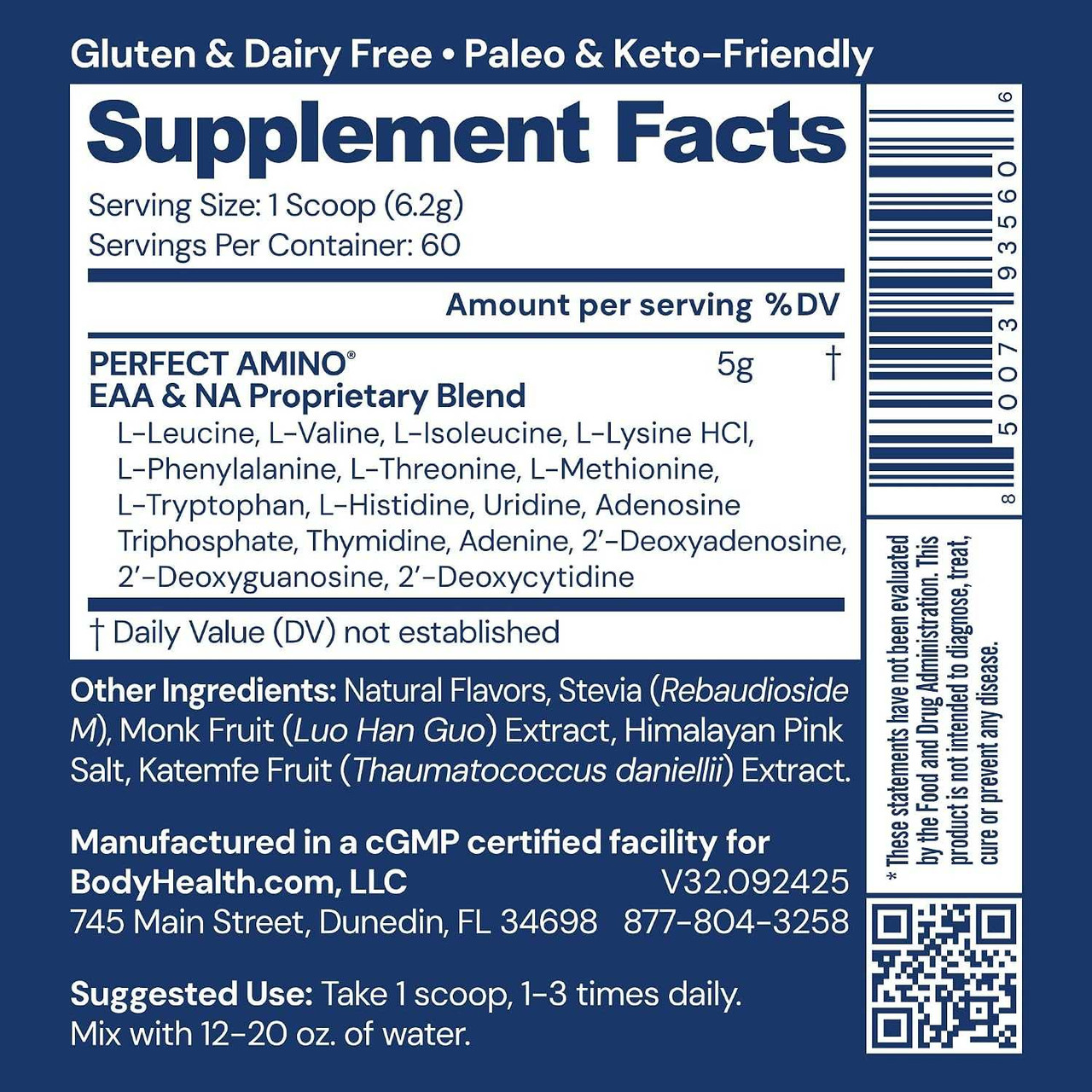 BodyHealth Perfect Amino Powder NSF Certified for Sport BDHL-PAPN 98.95