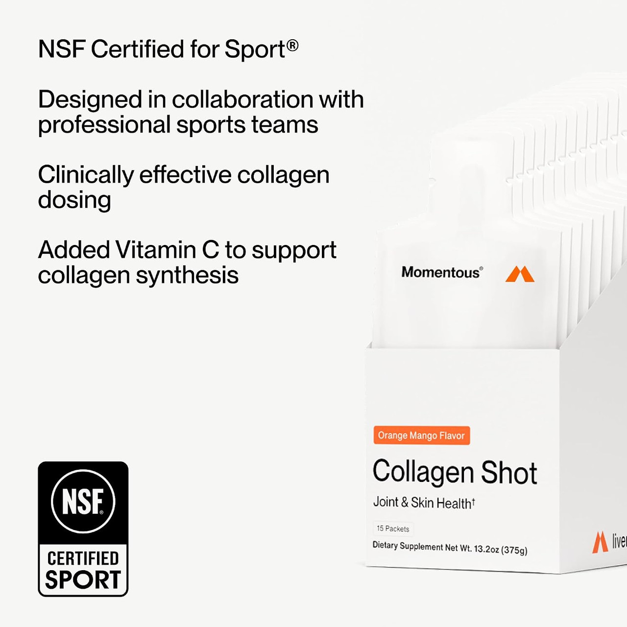 Momentous Collagen Shot , Orange Mango - 375 Grams