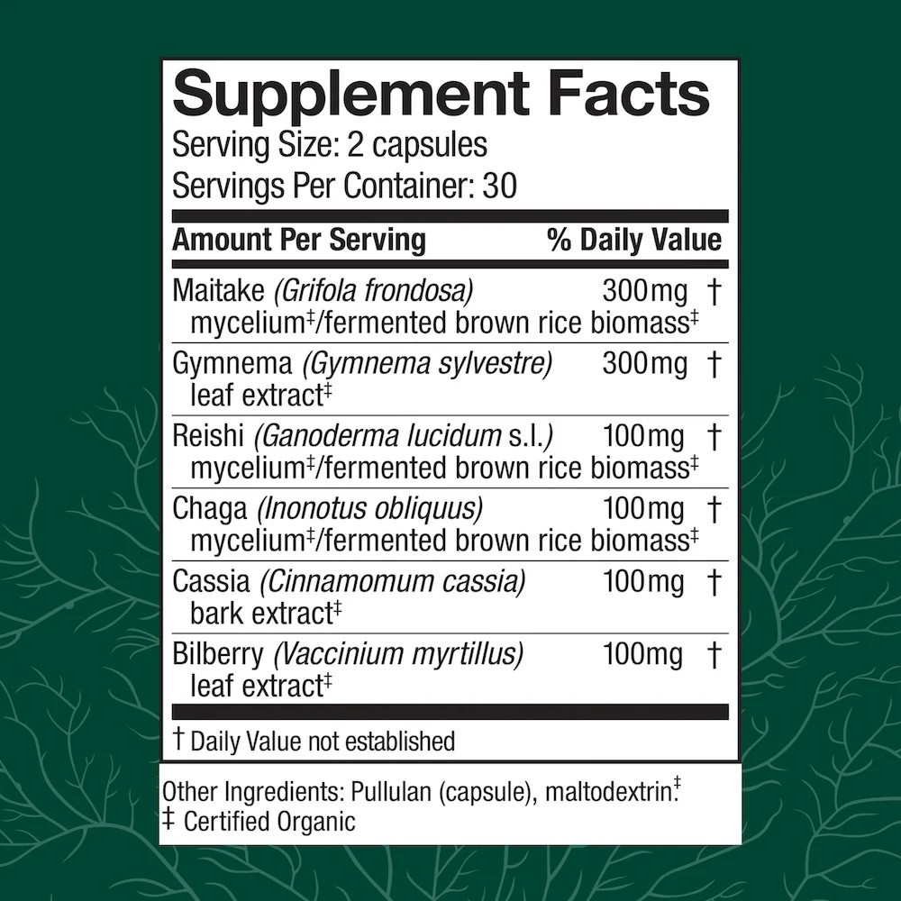 Host Defense MycoBotanicals Blood Sugar Capsules - 60 ct