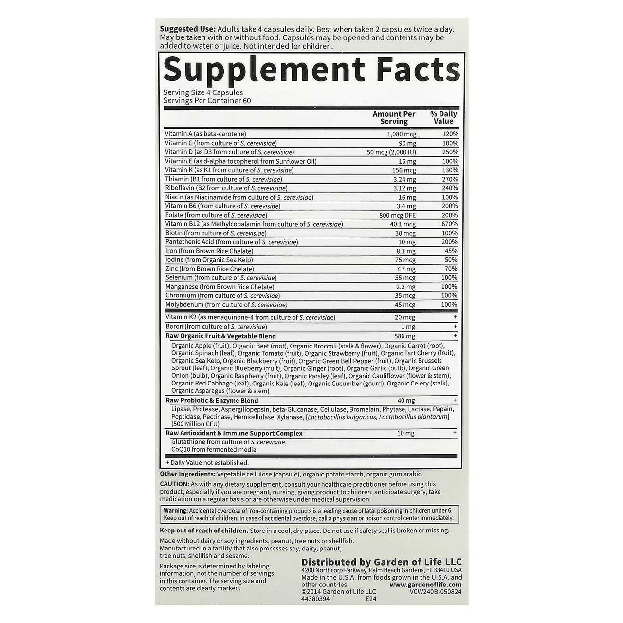 Garden of Life Vitamin Code Women Multivitamin Capsules GRLF-WMC 48.99