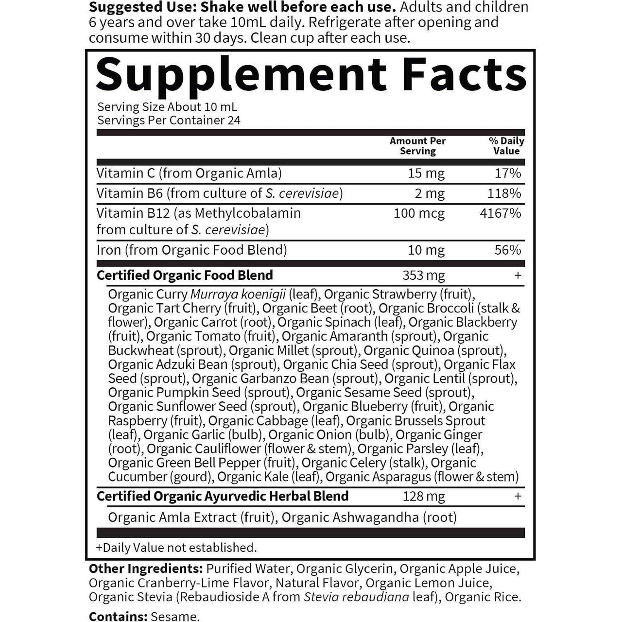 Garden of Life MyKind Plant Iron & Organic Herbs - 240 Milliliters GRLF18583 33.99
