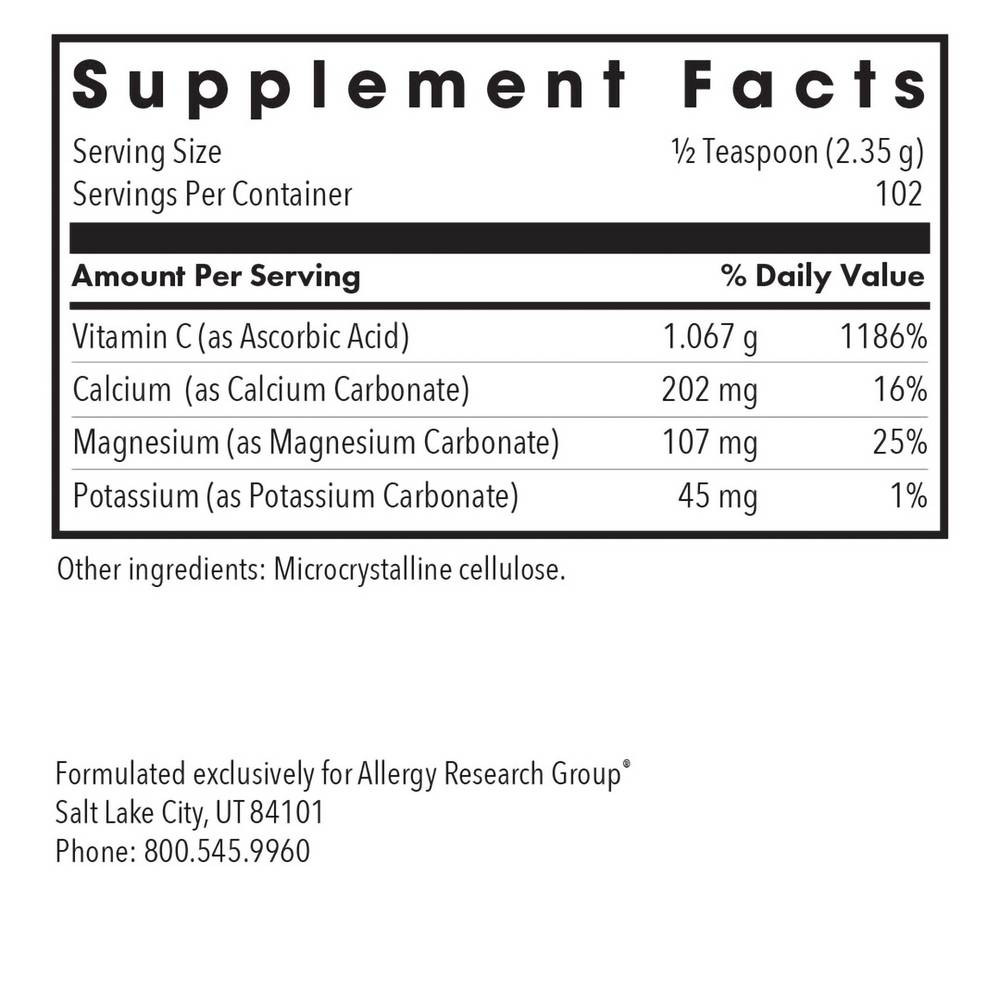 Allergy Research Group Buffered Vitamin C Powder - 240 grams