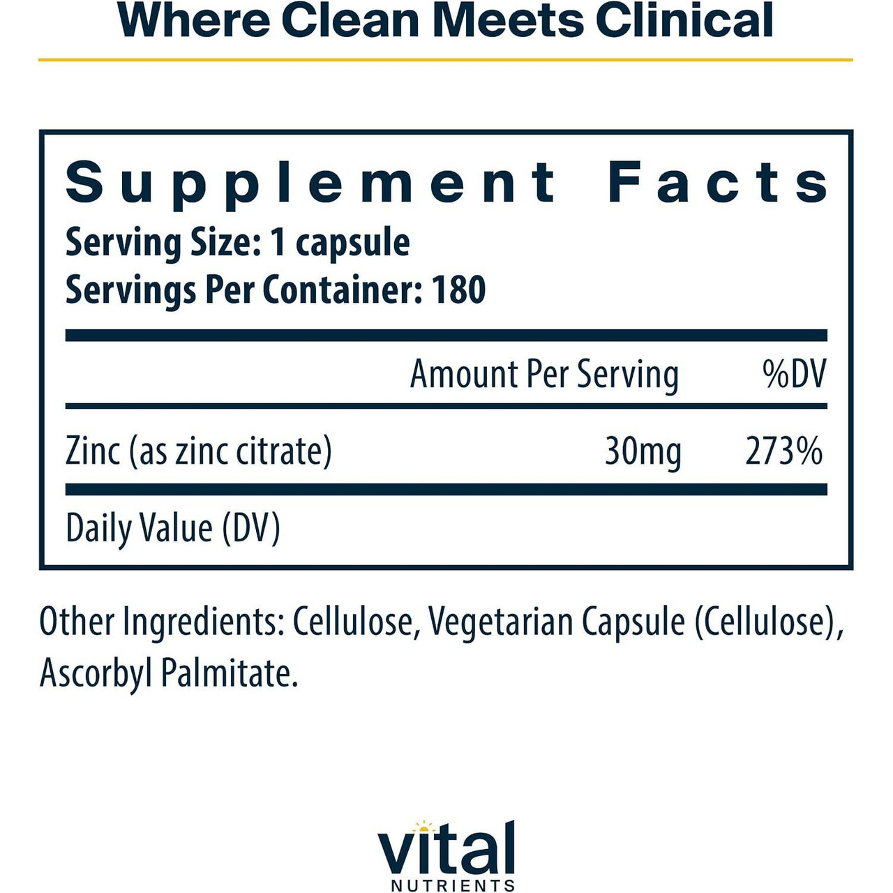 Vital Nutrients Zinc (Citrate) 30mg
