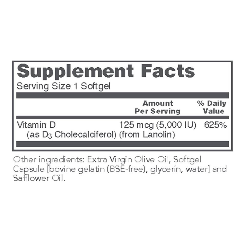Protocol Vitamin D3 5,000IU - 120 Softgels