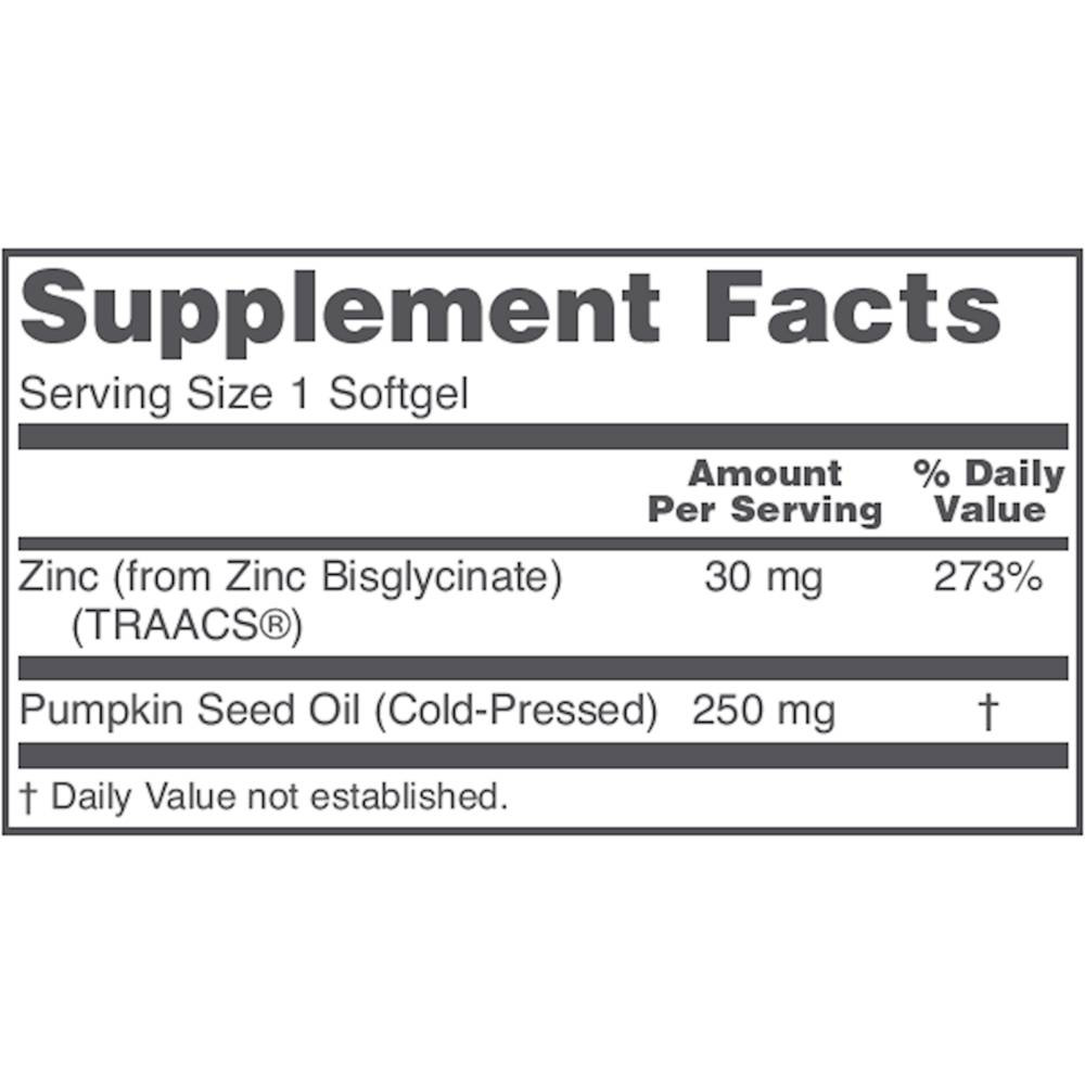 Protocol Zinc Glycinate 30mg Albion TRACCS Zinc - 120 Softgels