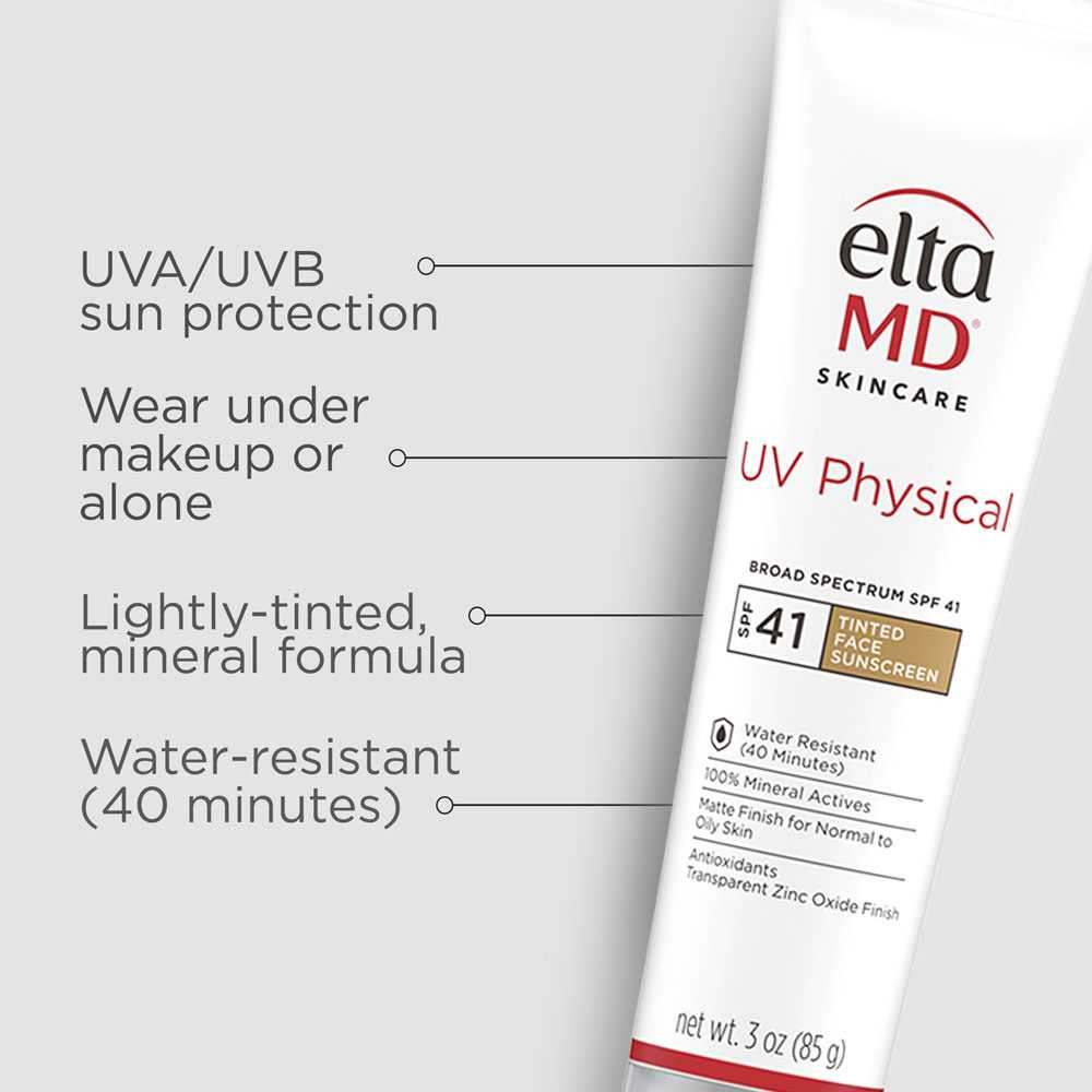EltaMD UV Physical tube with product benefit callouts