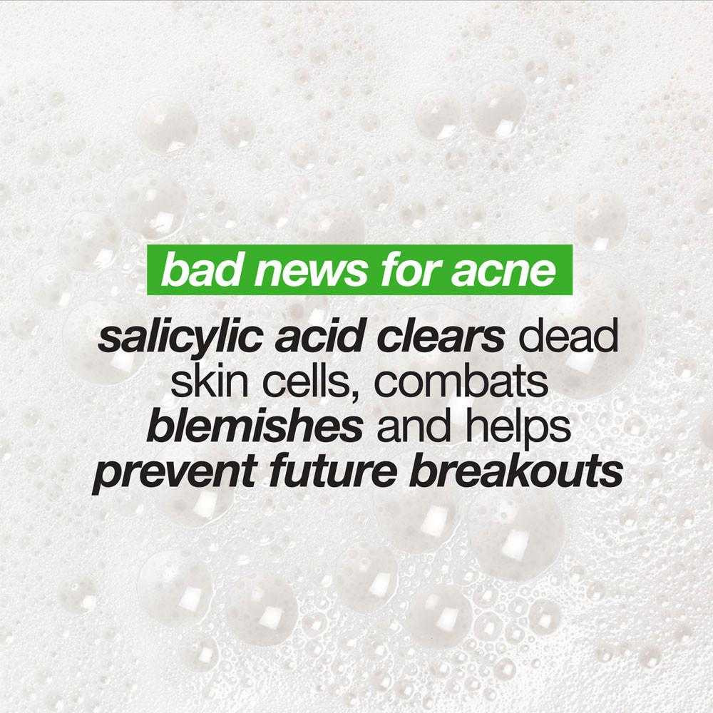 Foam bubbles with text on salicylic acid