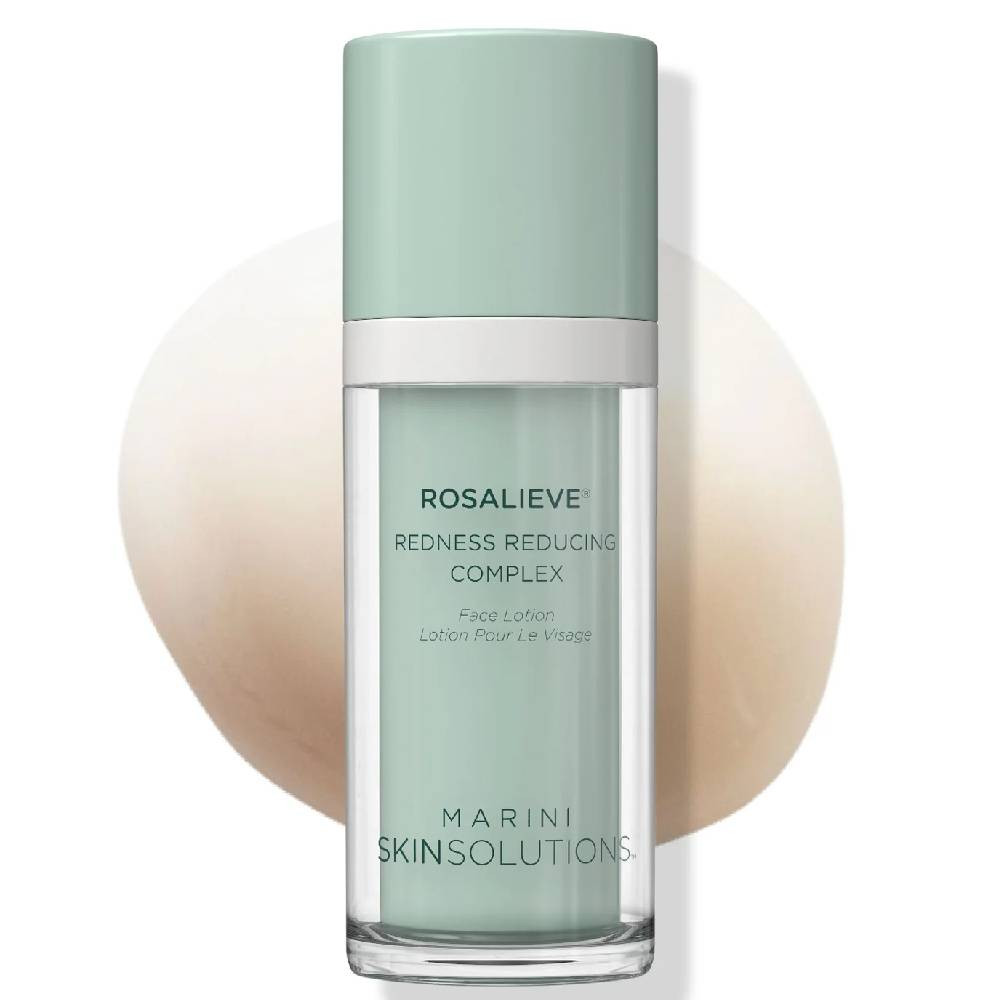 RosaLieve bottle in front of a cream swatch