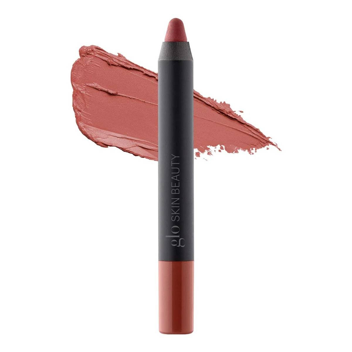 Lip crayon in a brick rose shade with swatch