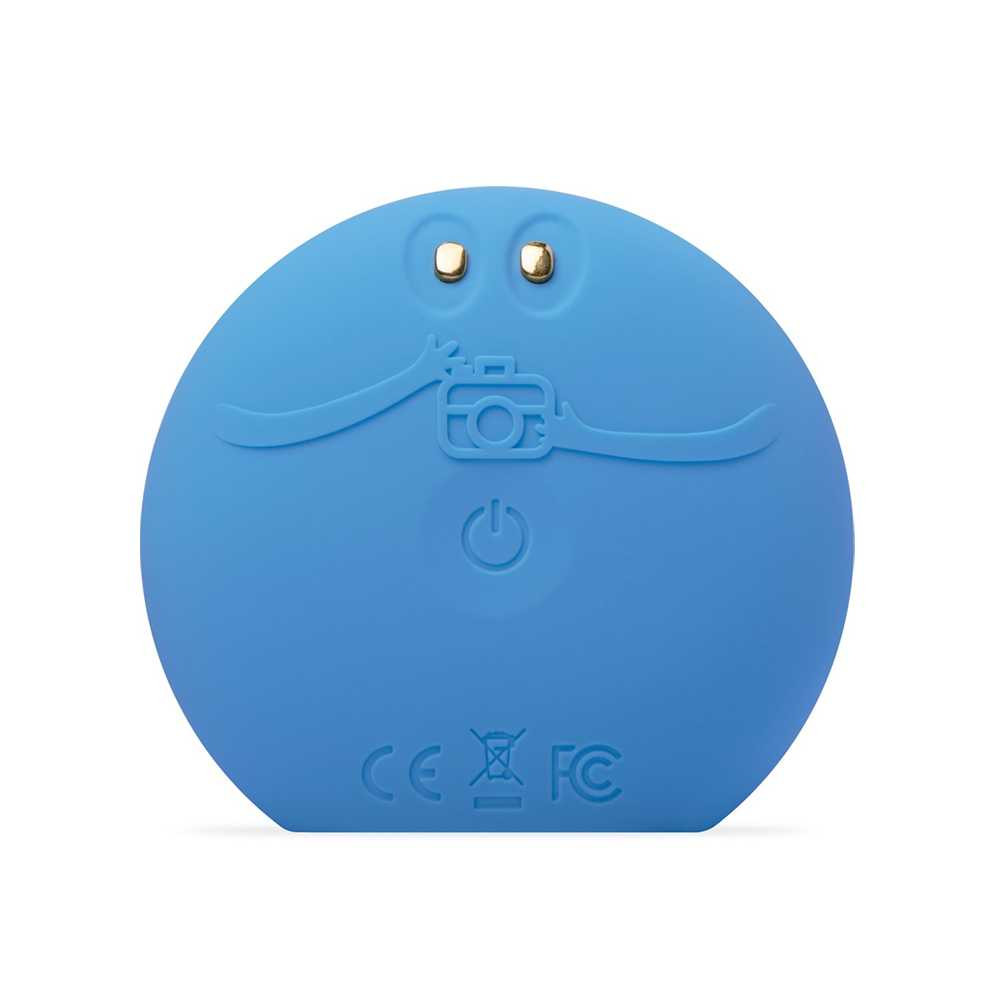 Back of the LUNA fofo in Aquamarine with face and power button