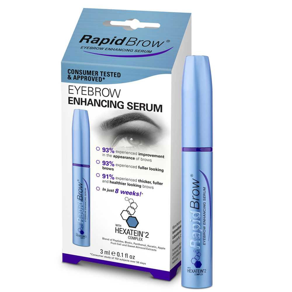 RapidBrow Eyebrow Enhancing Serum 3 ml box with tube, consumer tested and approved