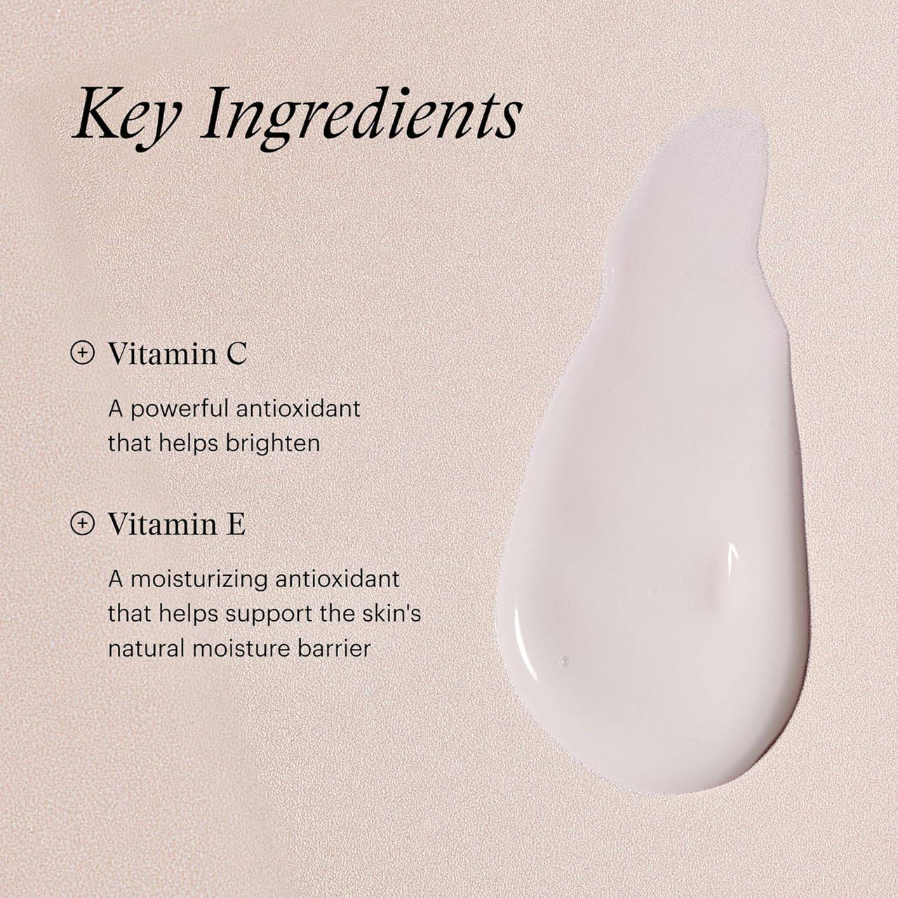 SkinMedica Vitamin C+E Complex key ingredients: vitamin C and vitamin E with texture swatch