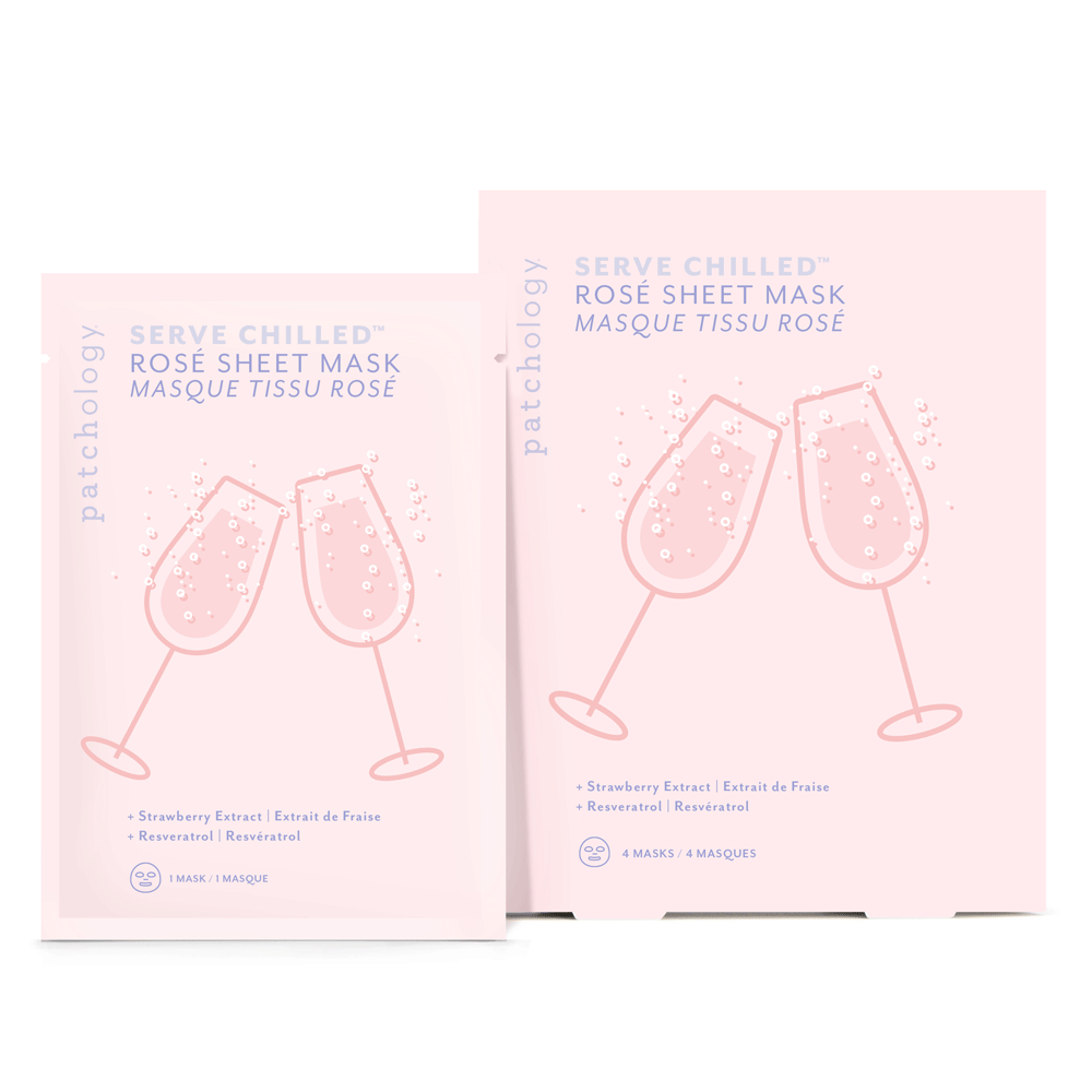 Patchology Serve Chilled Rosé Sheet Mask (4-Pk) PTC22452 BeautifiedYou.com