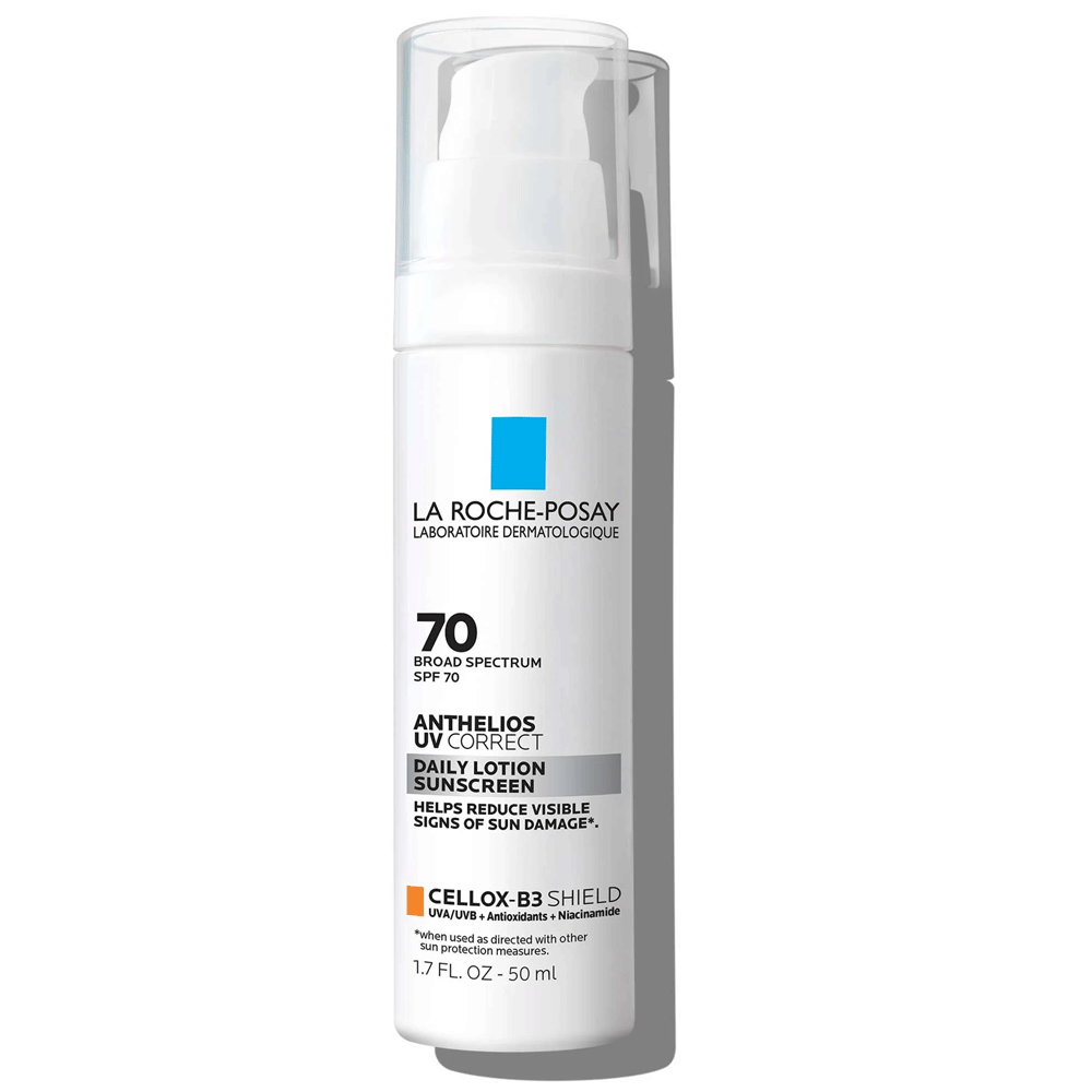 La Roche-Posay Anthelios UV Correct SPF 70 daily lotion white pump bottle