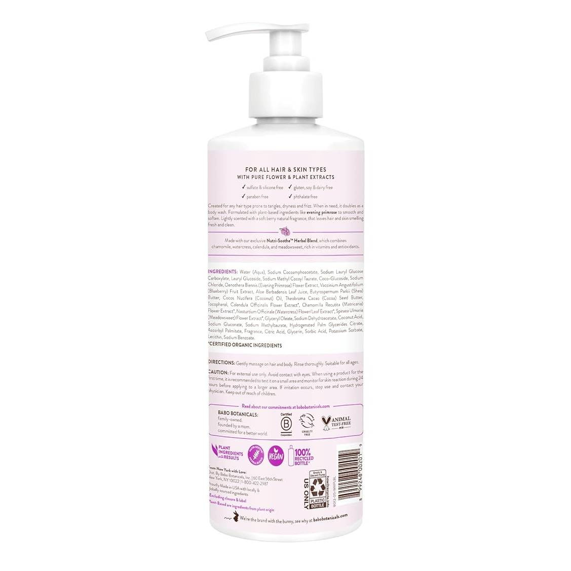 Babo Botanicals Smoothing Detangling Shampoo & Wash - Berry Primrose