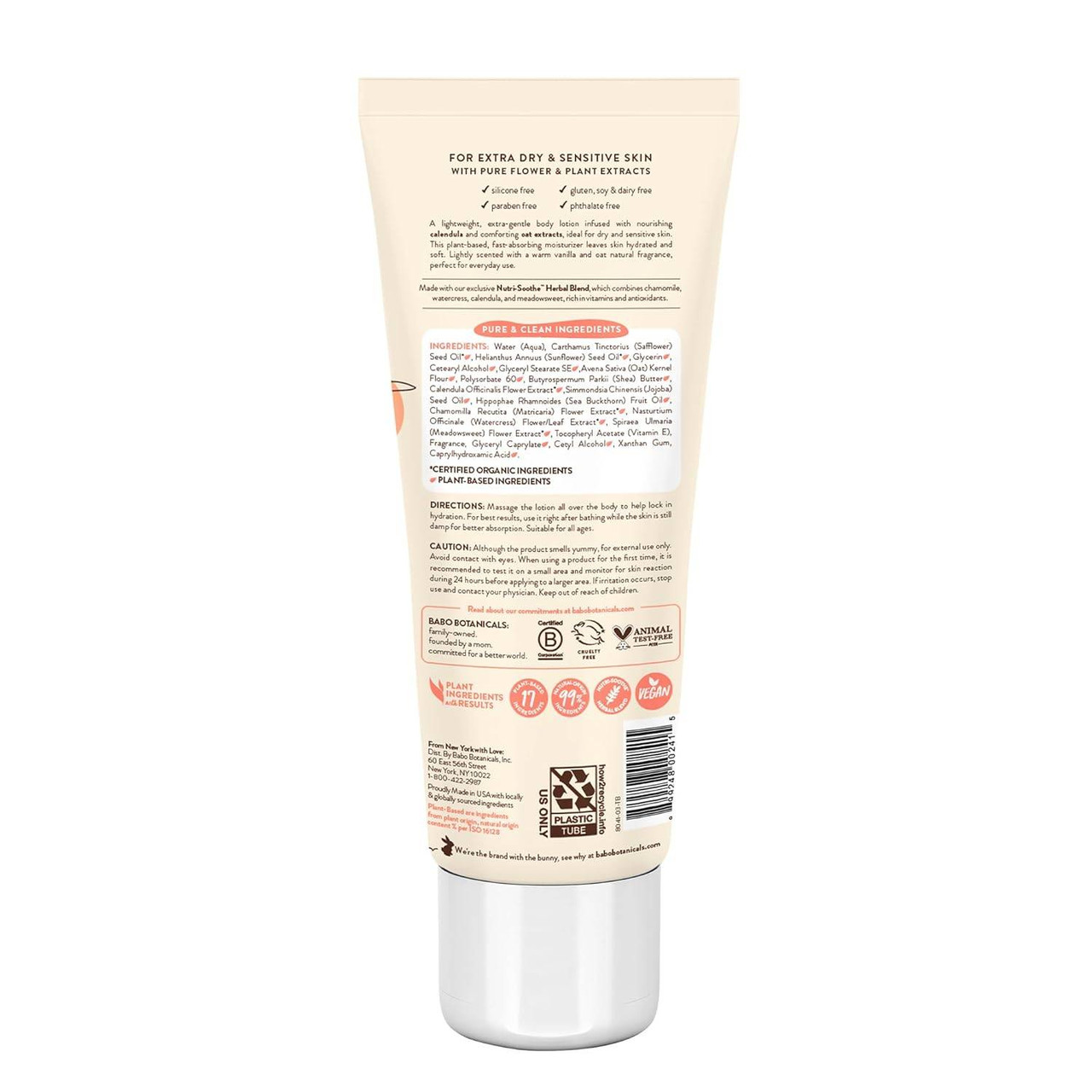 Babo Botanicals Moisturizing Body Lotion - Oatmilk & Calendula