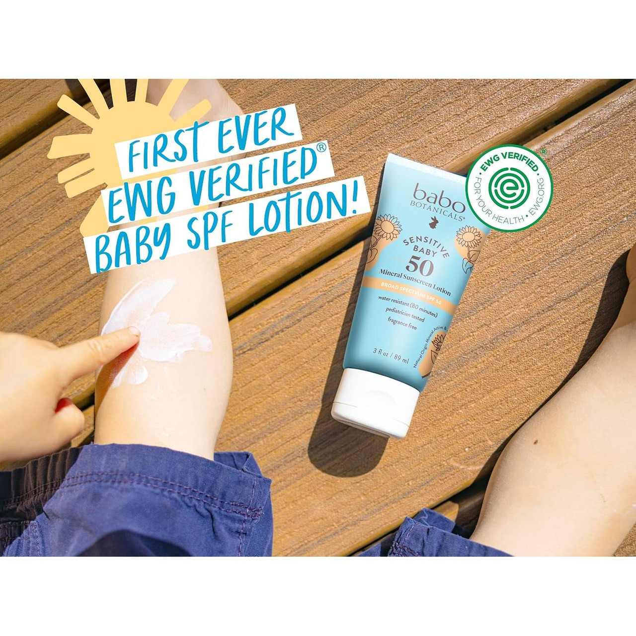 Babo Botanicals Baby Skin Mineral Sunscreen SPF 50 Lotion - Fragrance Free