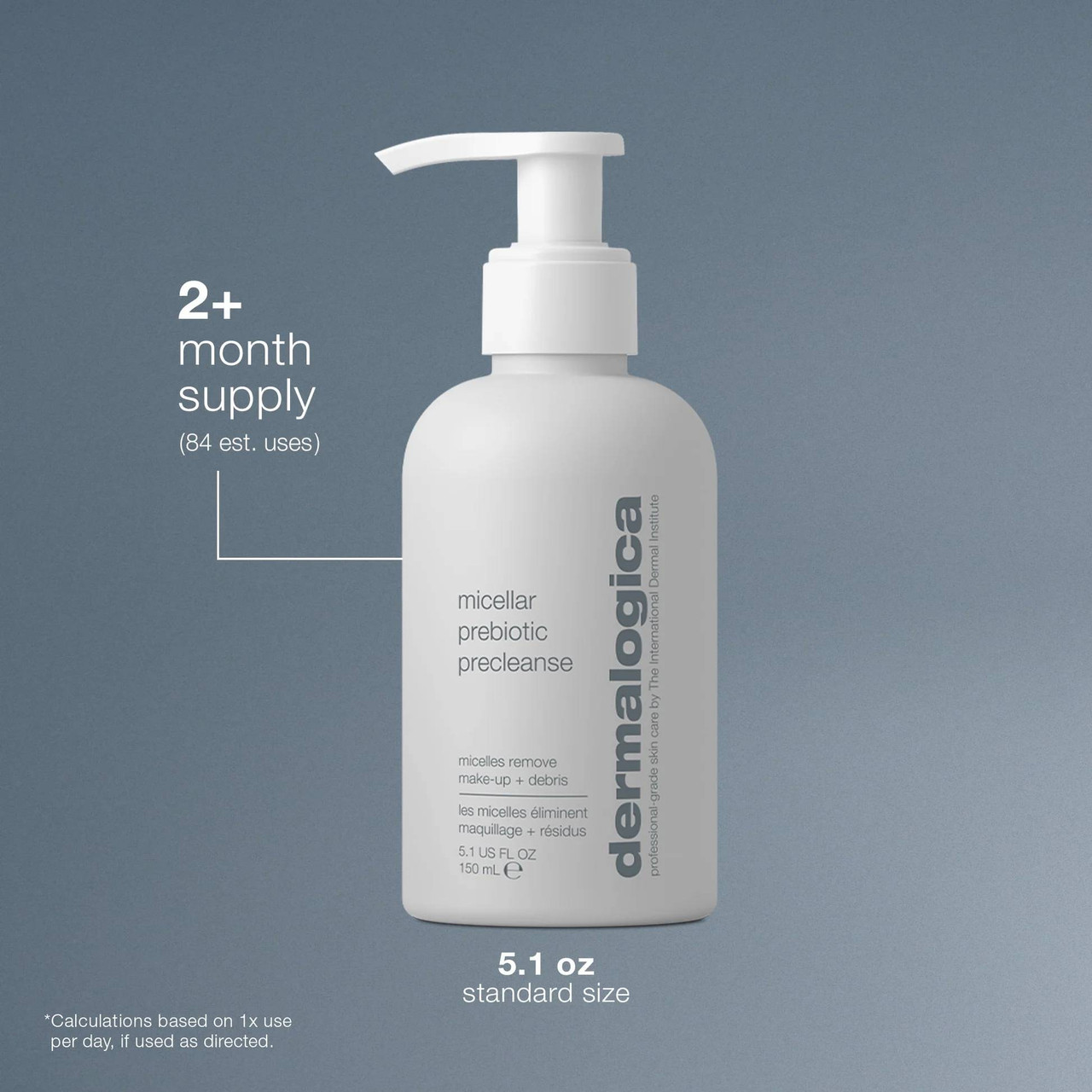 PreCleanse 5.1 oz standard size bottle with 2+ month supply note