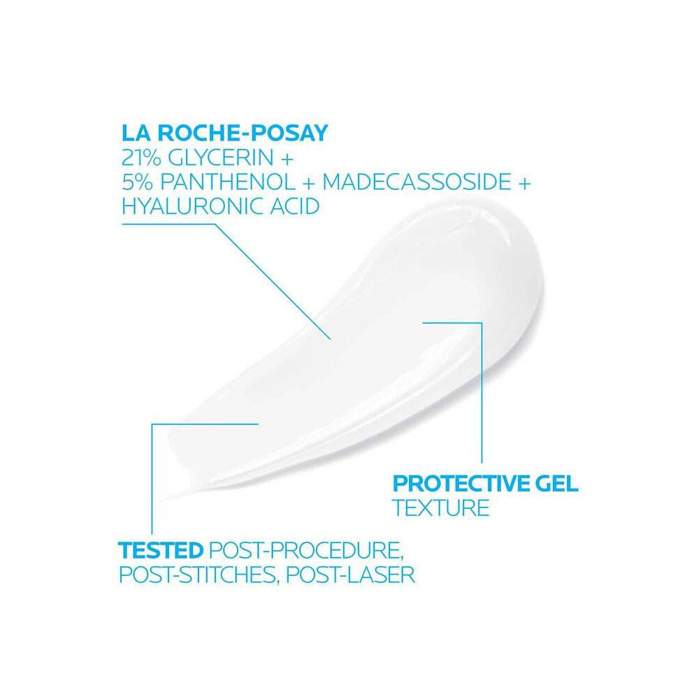 Gel swatch with glycerin, panthenol and madecassoside callouts