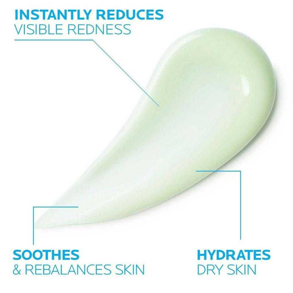 Green-tinted cream swirl with soothing and hydrating text