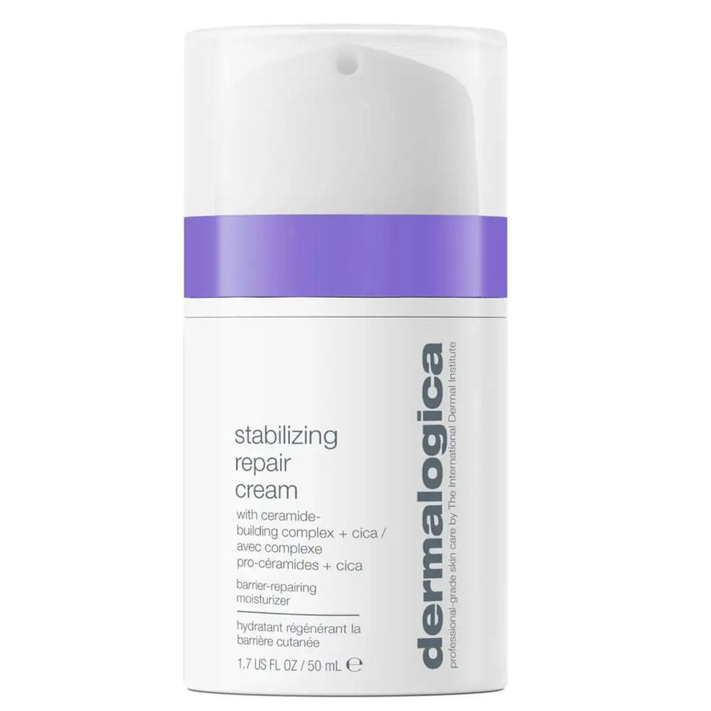 Dermalogica Stabilizing Repair Cream 1.7 oz white pump with purple band