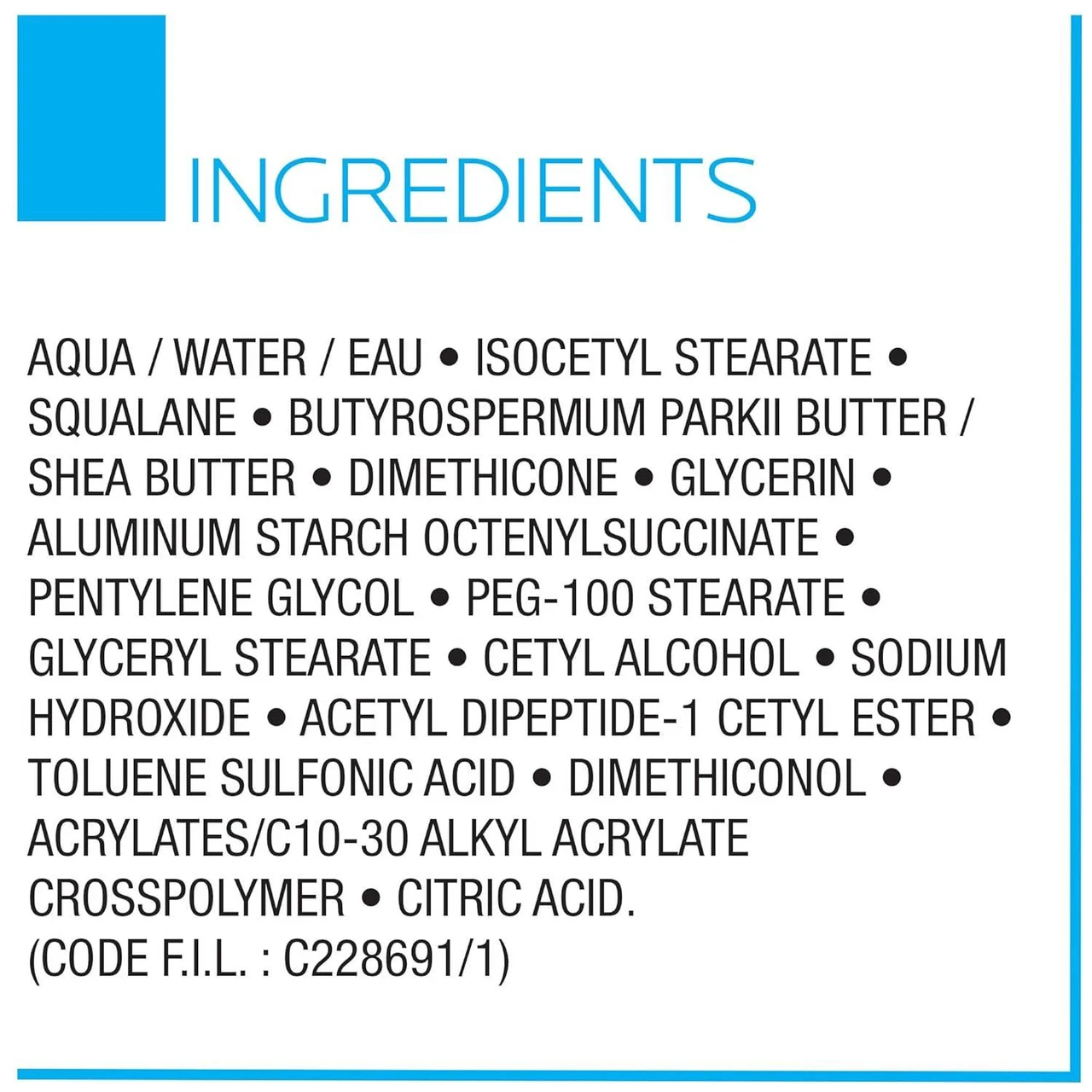 La Roche-Posay Toleriane Dermallergo full ingredients list